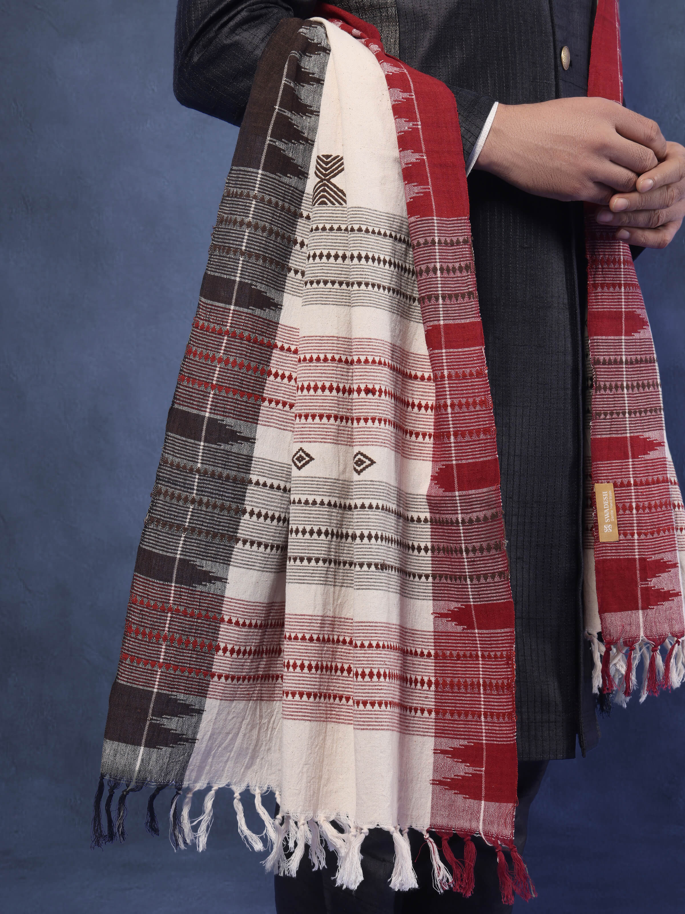 Beige Cotton Kotpad Stole