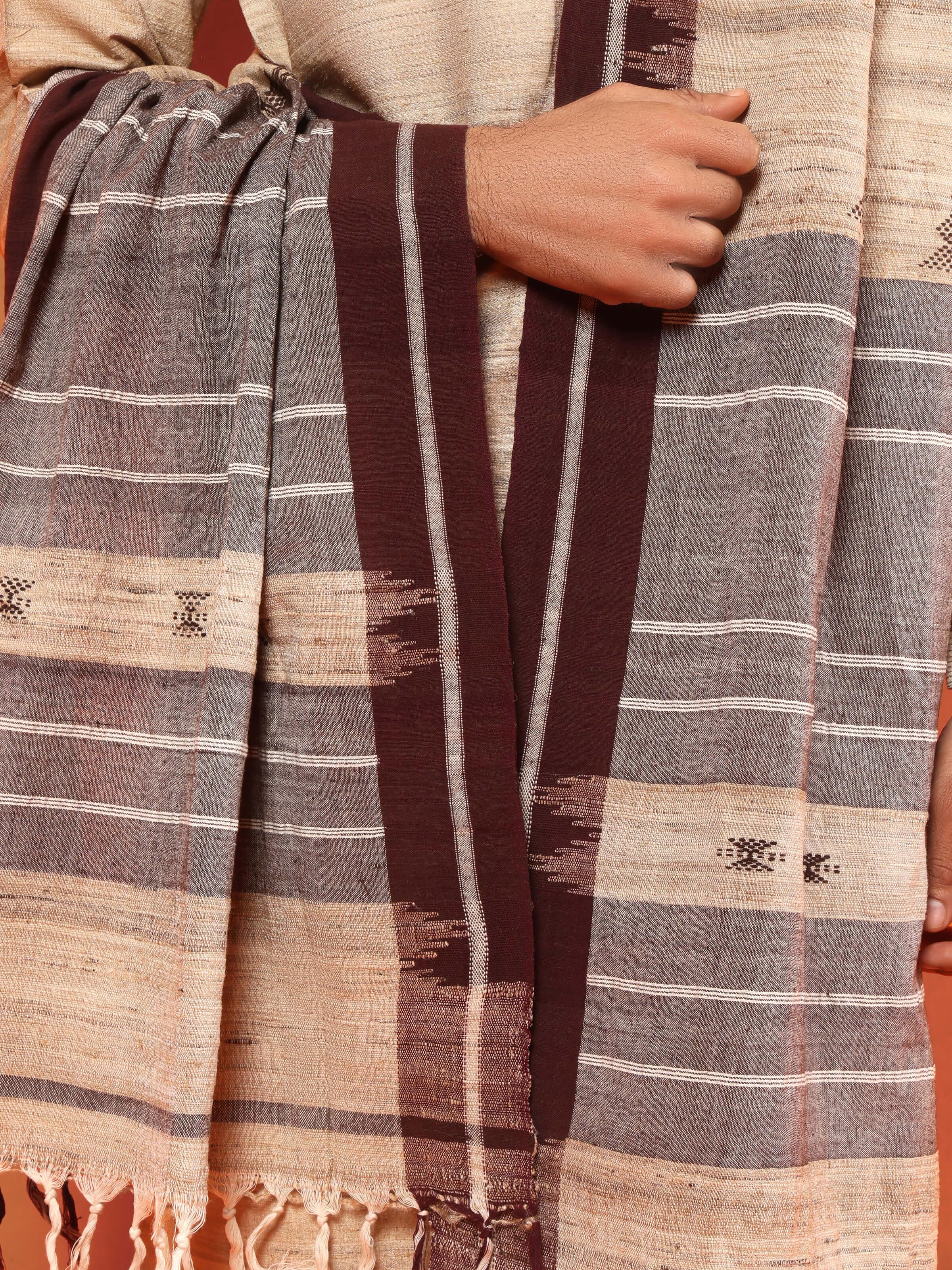 Draped view emphasizing soft texture and ethnic appeal.