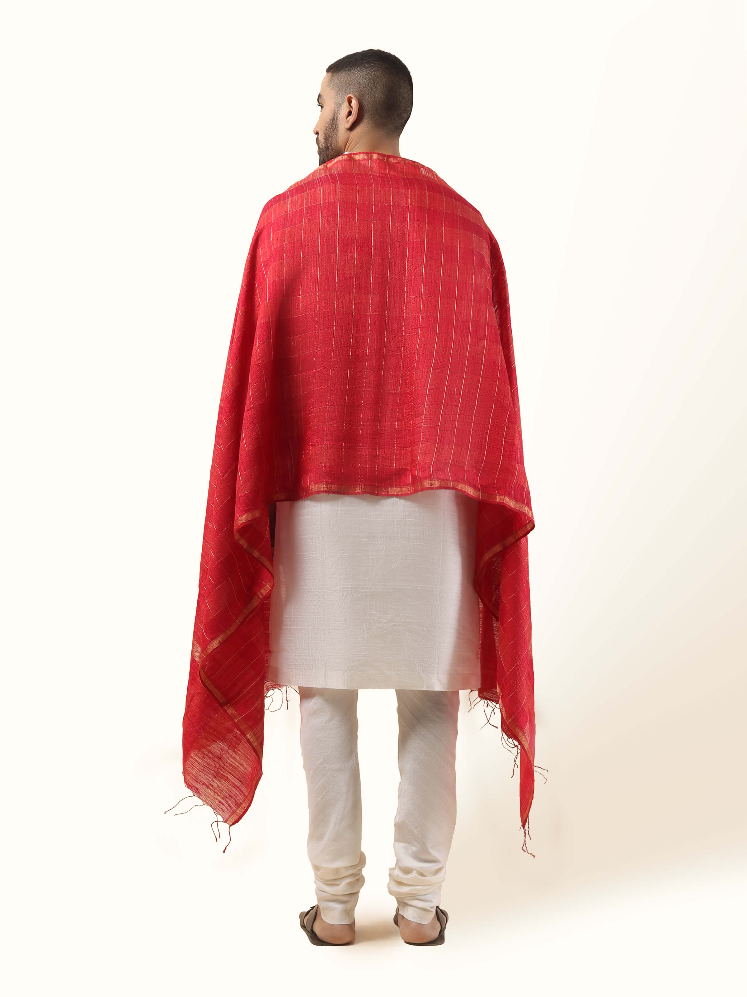 Red Matka Silk Stole