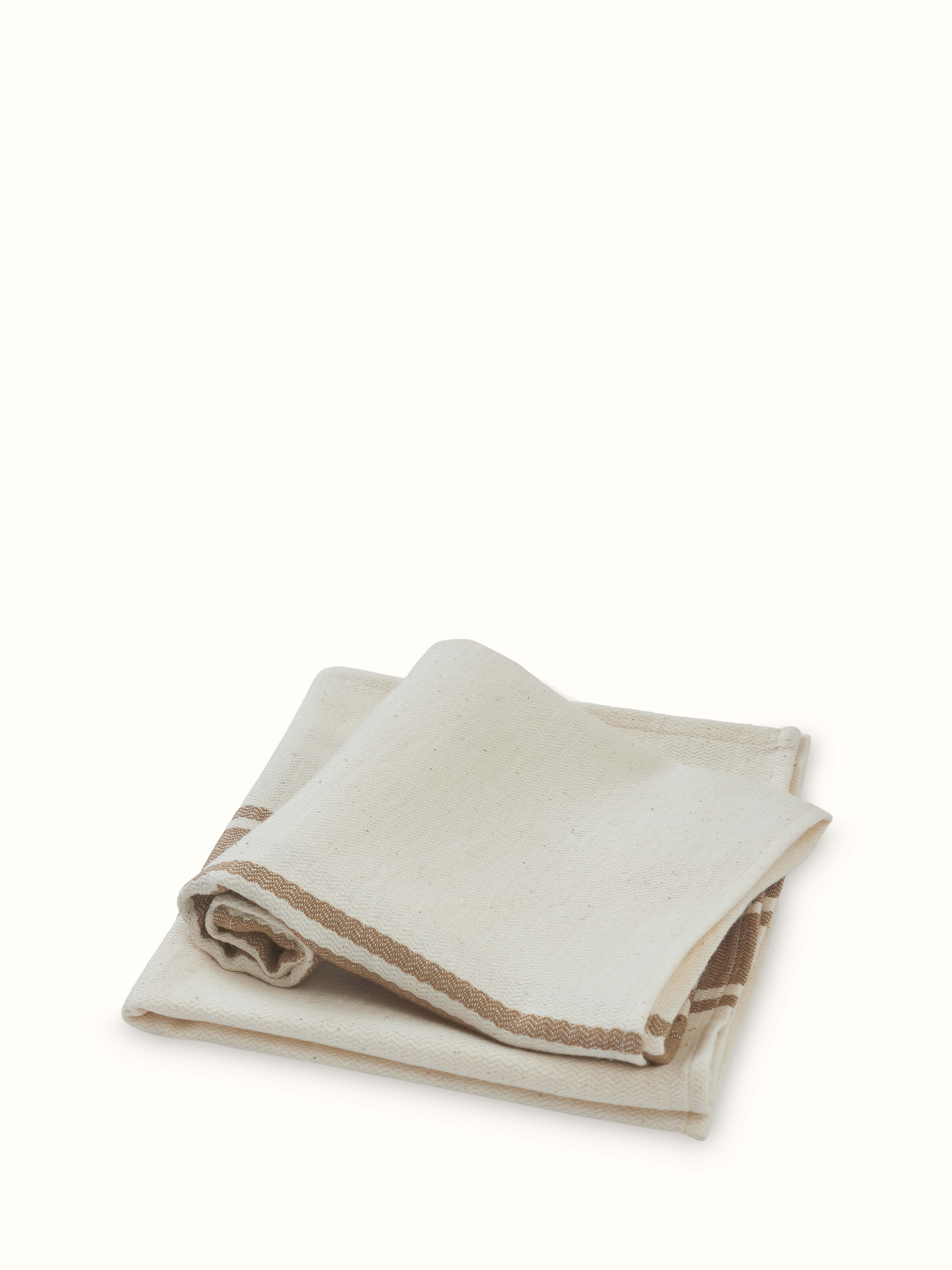 Sarvika khakhi checks cotton hand towels (2 pcs), showcasing the checkered pattern and soft texture.