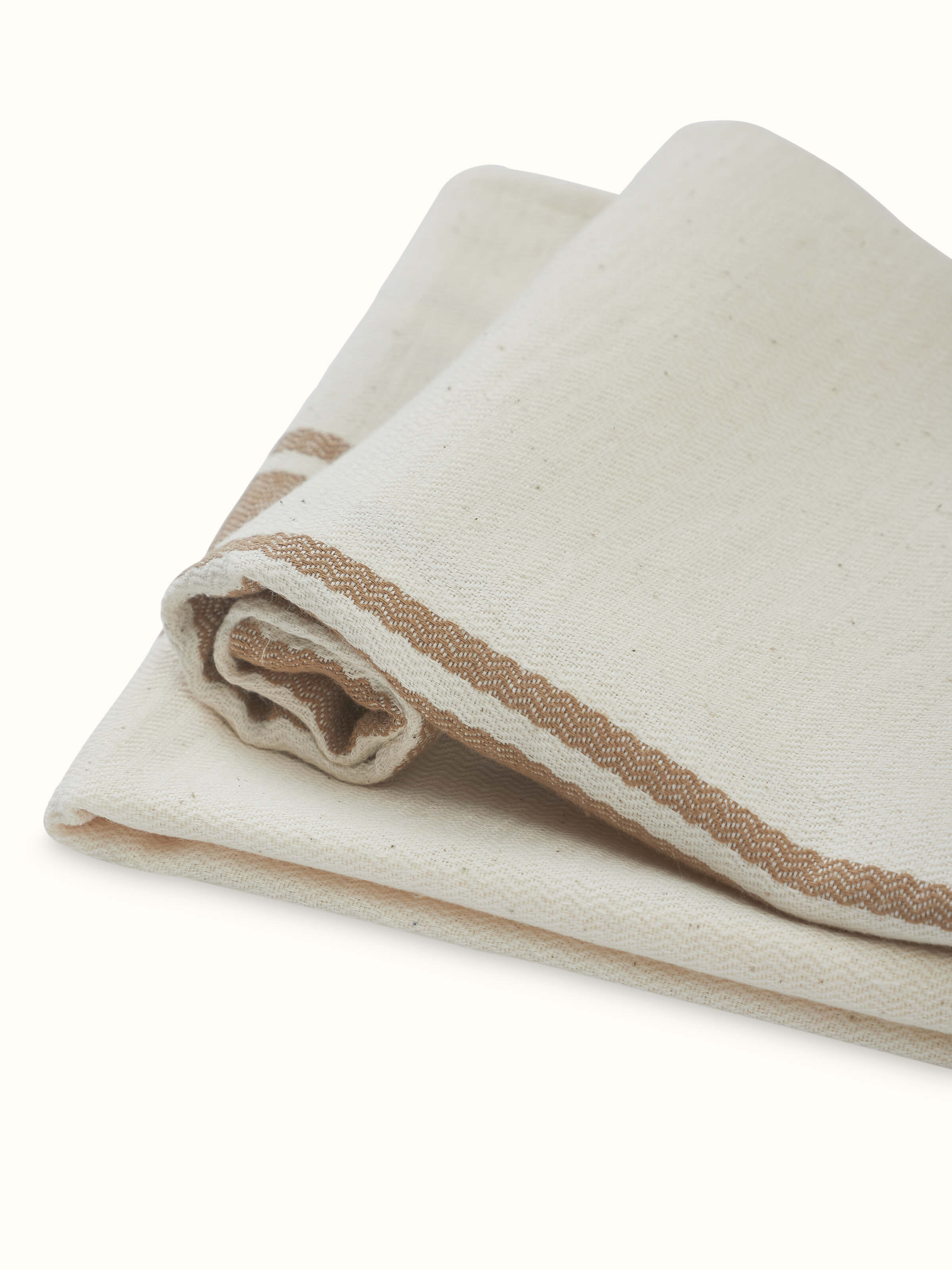 Sarvika khakhi checks cotton hand towels (2 pcs), displayed to show the full pattern and size of the towels.