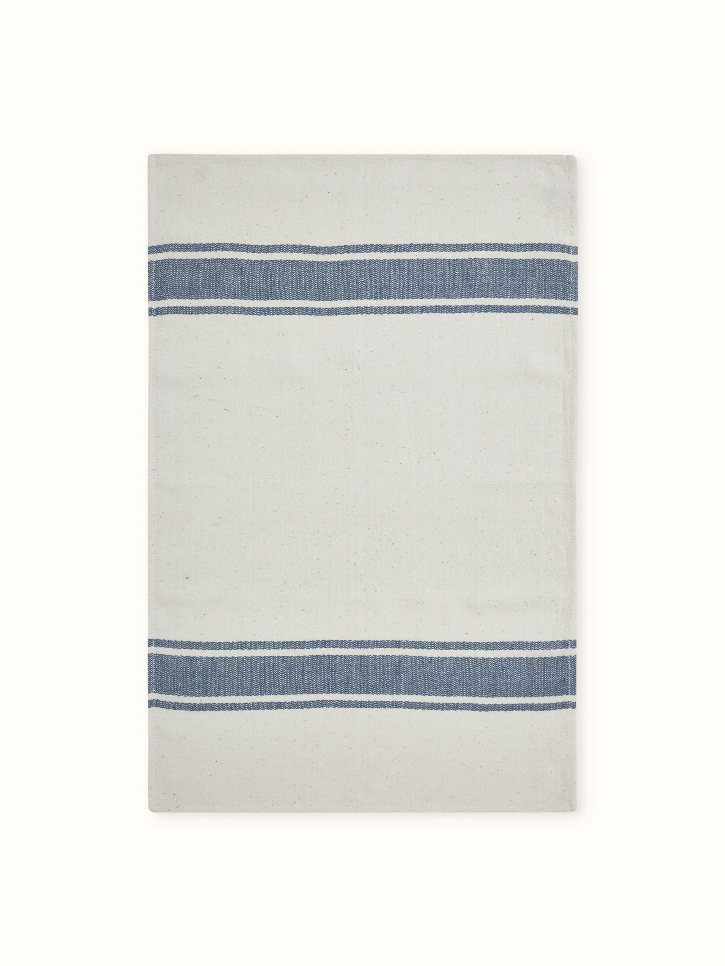 Full view of Sarvika blue checks cotton hand towels (2 pcs) displaying their design and texture.