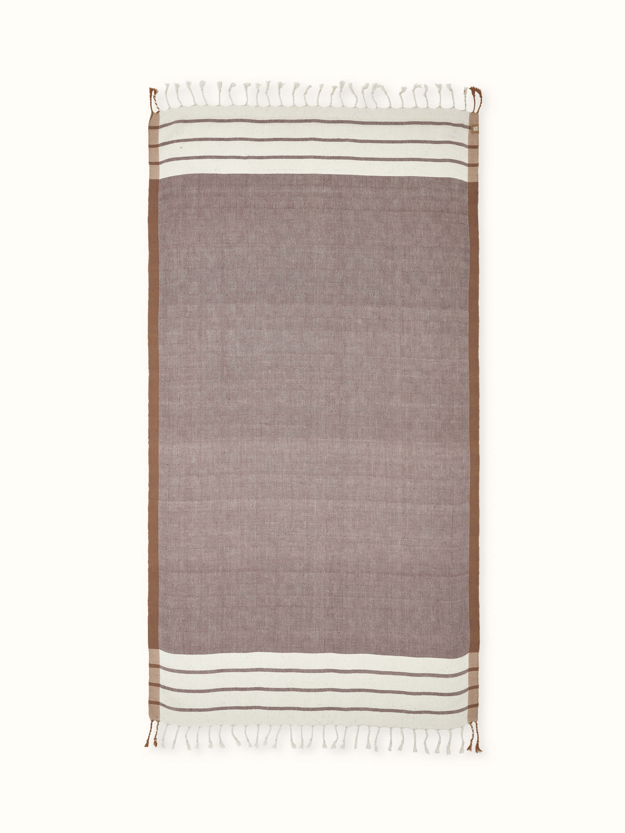 Front view of Samitha red stripe cotton bath towel (M) displaying bold red stripes on a white background.