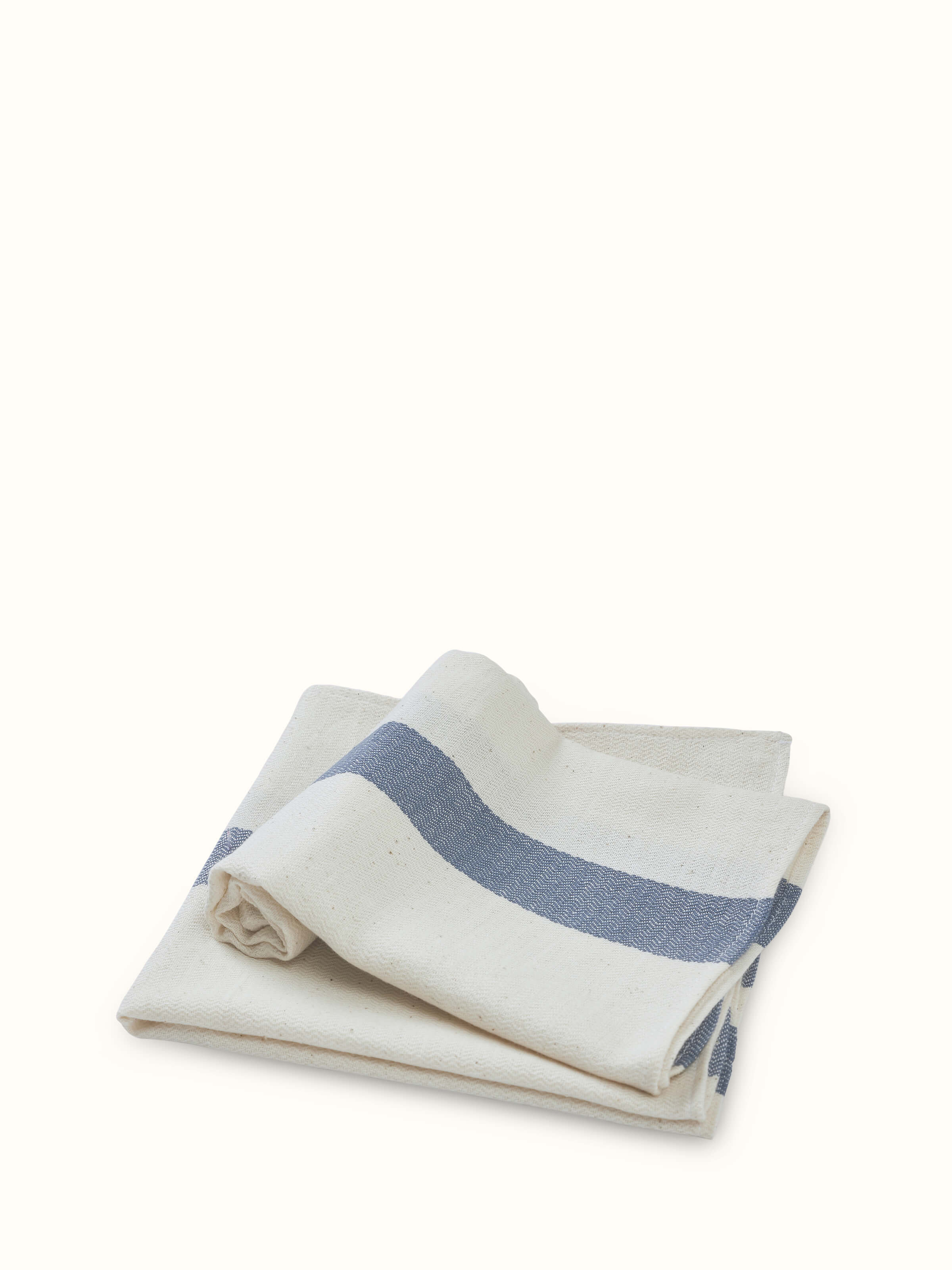 Salya Blue Stripe Cotton Hand Towels (2 pcs), showcasing the blue stripes and soft cotton texture.