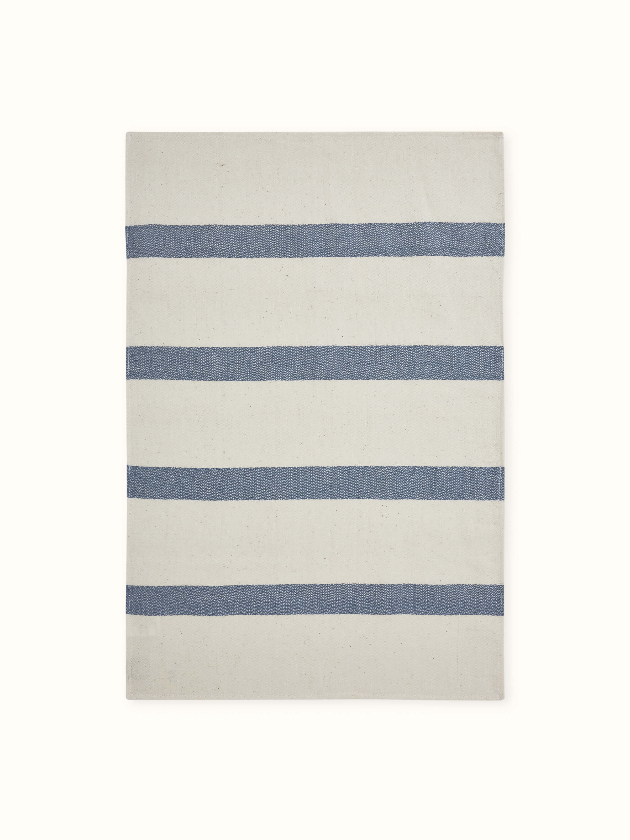 Salya Blue Stripe Cotton Hand Towels (2 pcs) displayed folded, emphasizing the striped pattern and color.