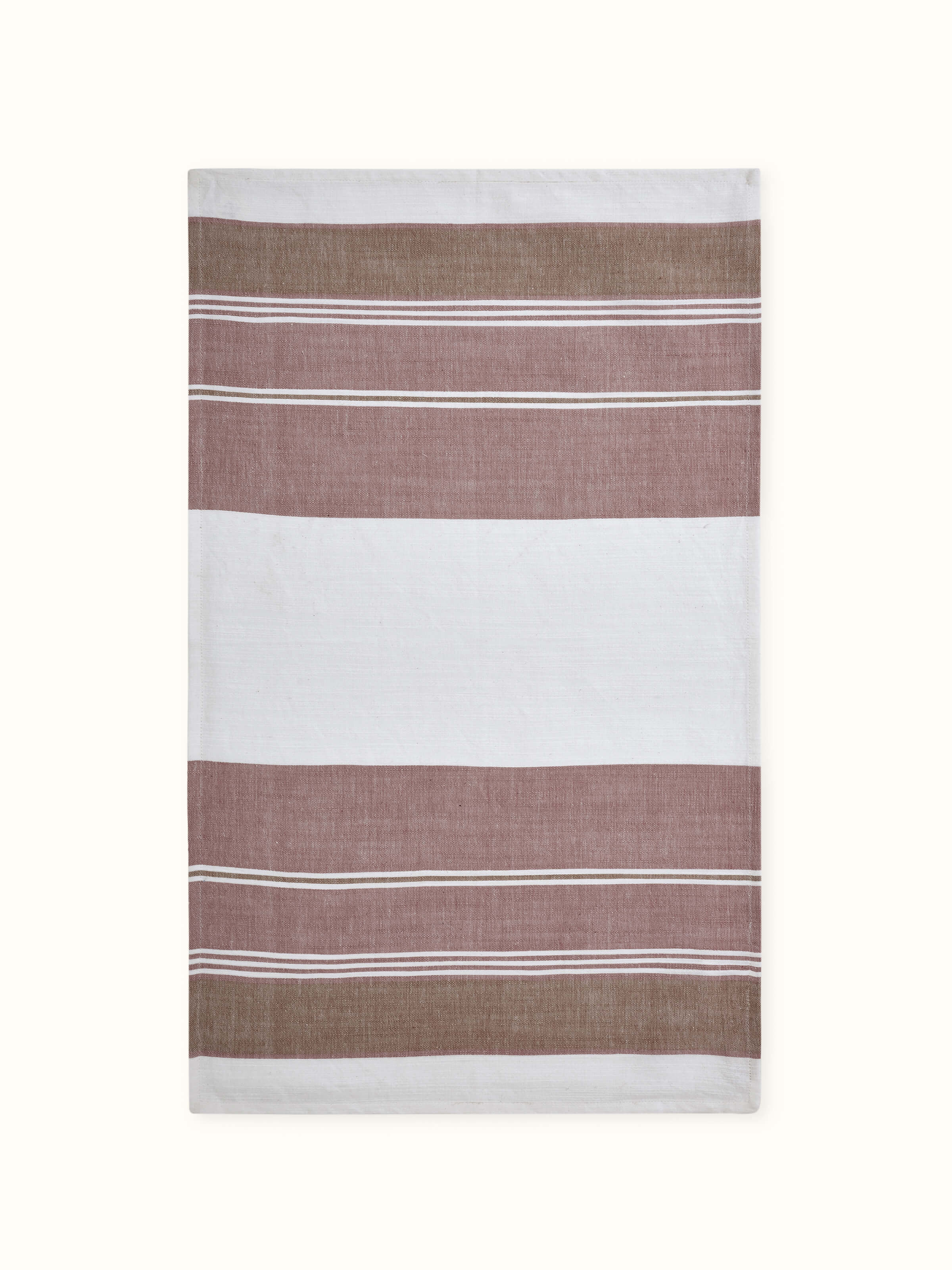 Detailed view of Aishani maroon stripe cotton hand towels (2 pcs), showcasing the fabric texture and stripe pattern.