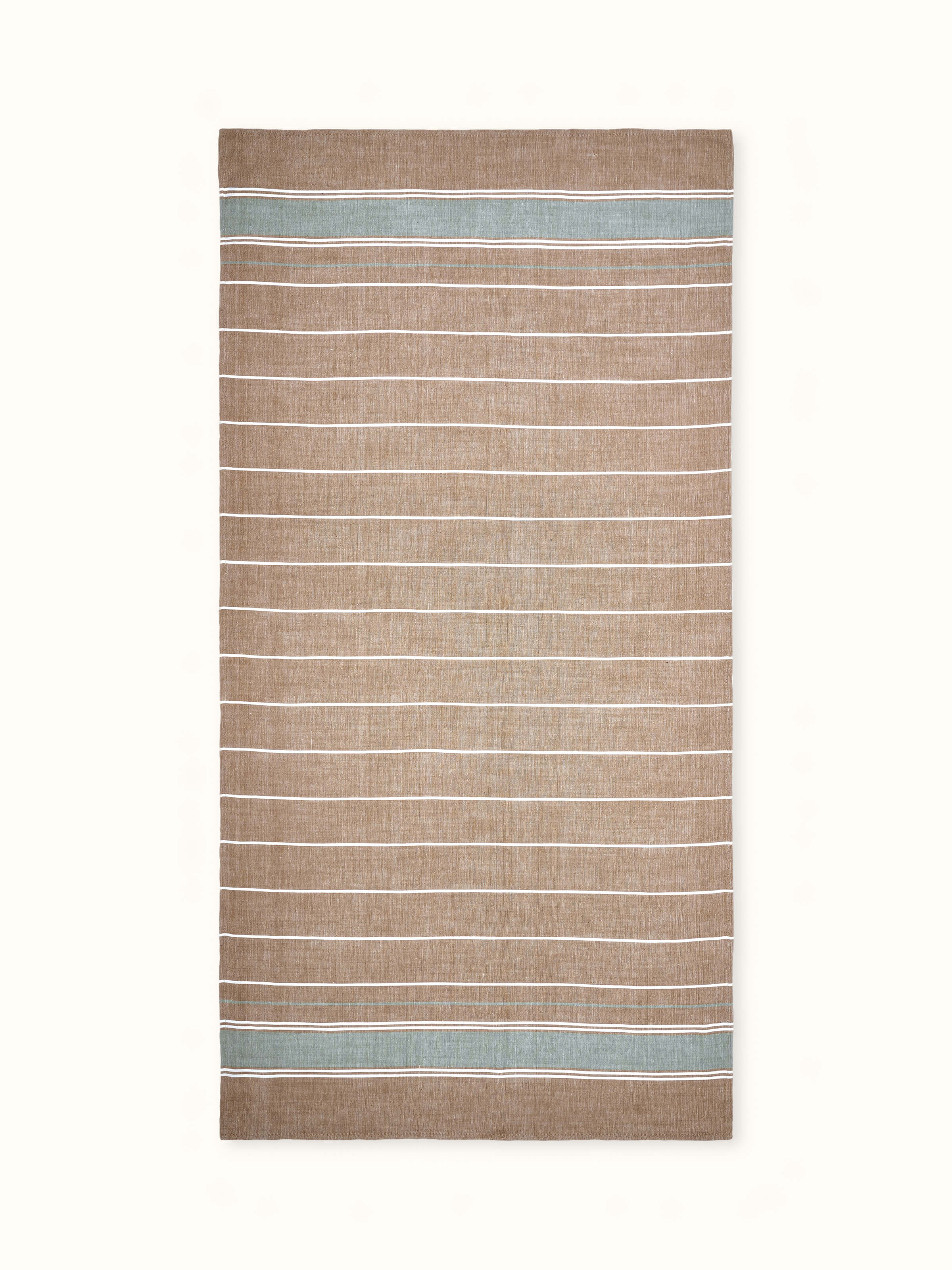 Full view of Samistha Green Stripe Cotton Striped Bath Towel (L), showcasing its vibrant green stripes and soft cotton texture.