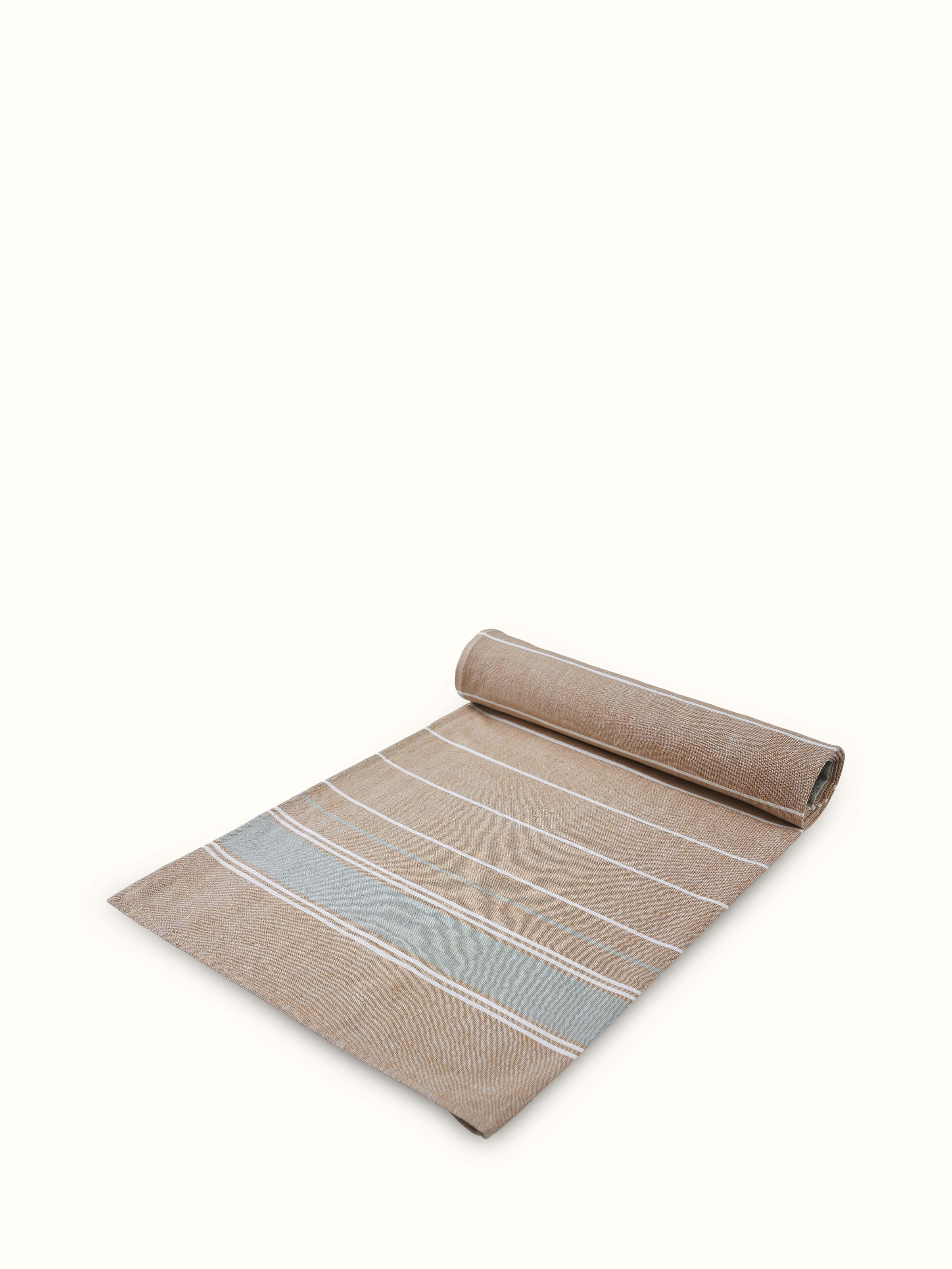 Detailed view of Samistha Green Stripe Cotton Striped Bath Towel (L), focusing on its soft texture and stripe pattern.