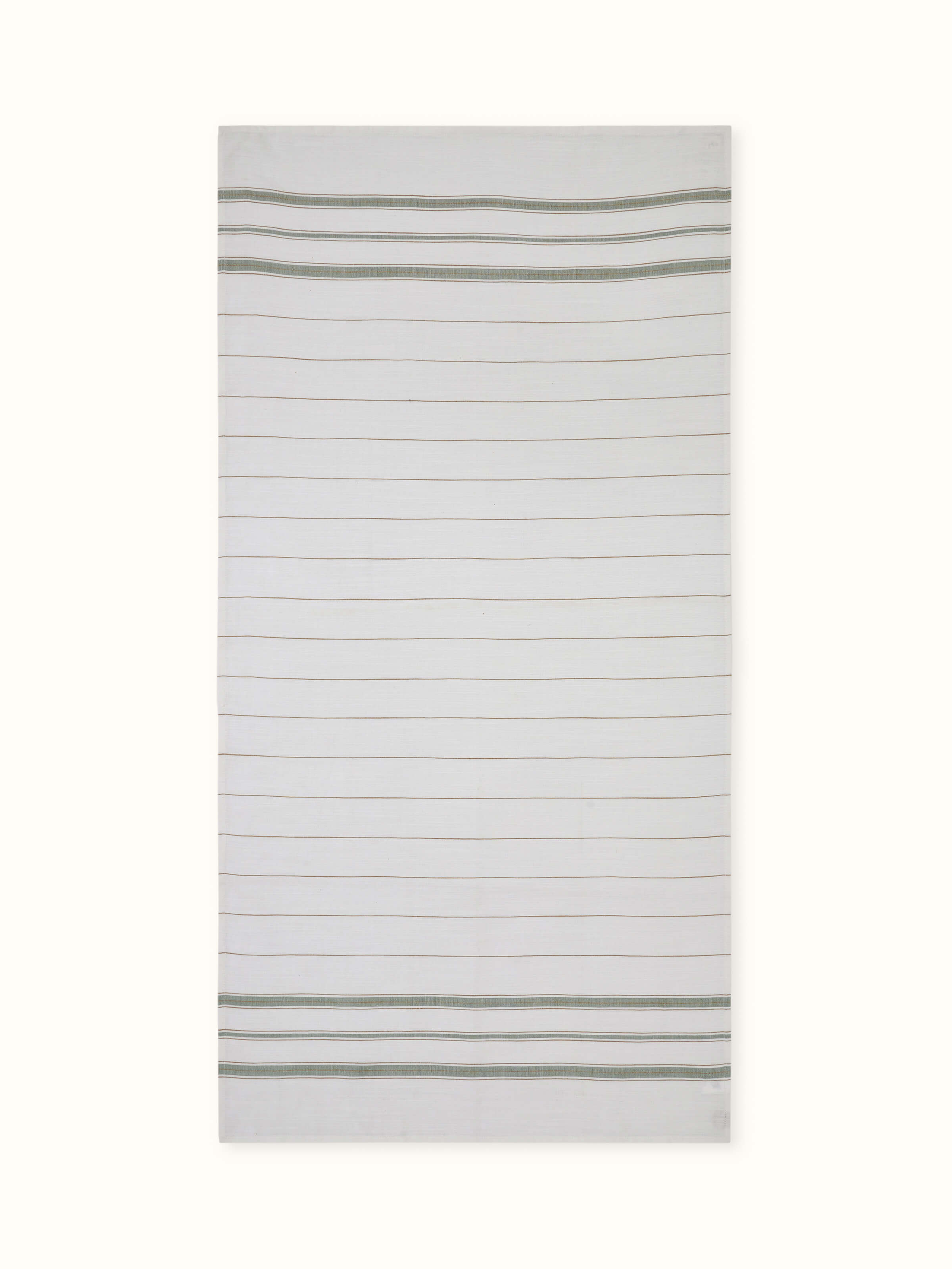 Full view of Adrita Green Stripe Cotton Bath Towel (M), showing the green stripe pattern on a cotton bath towel.