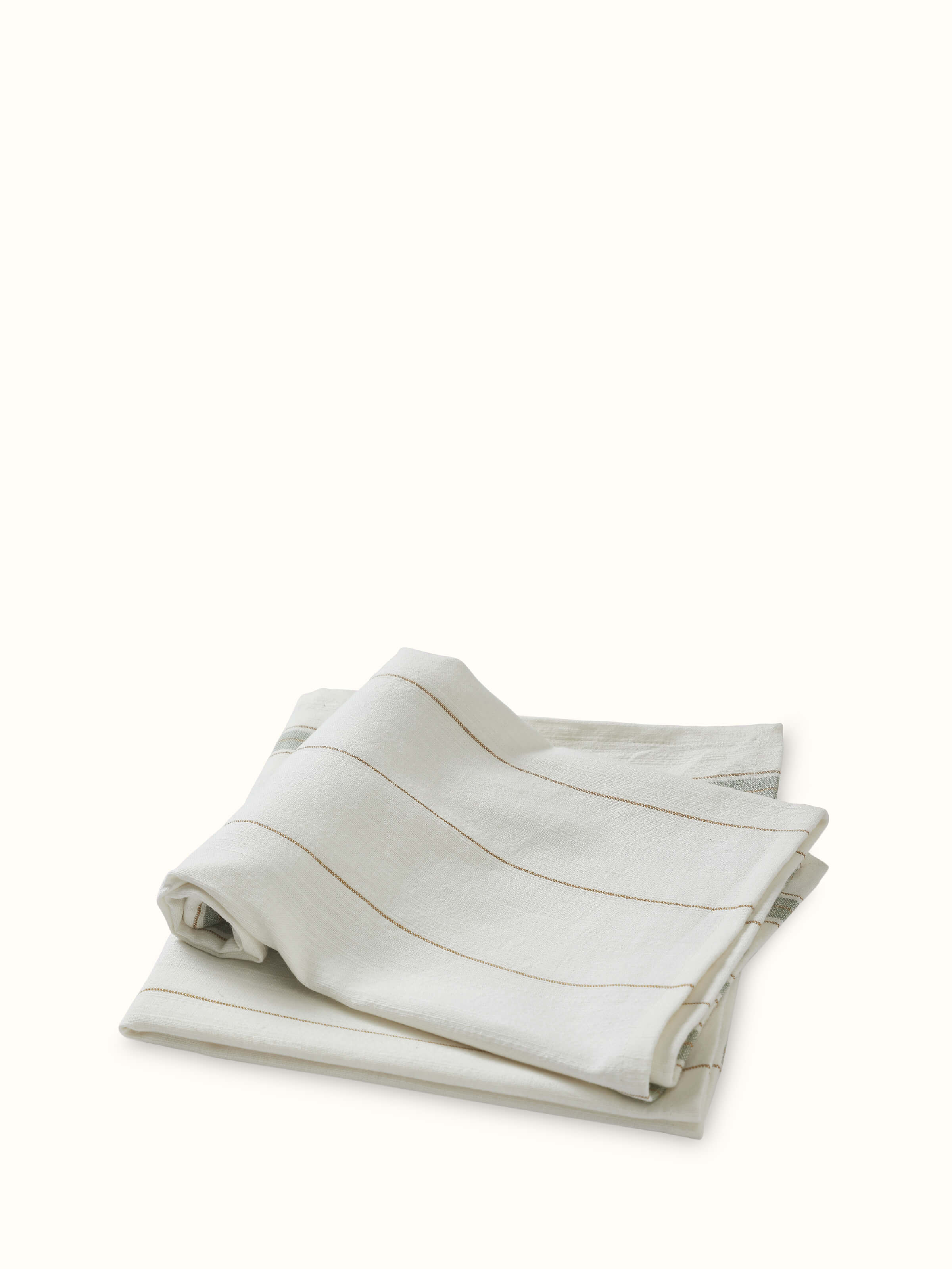 Detailed view of Adrita Green Stripe Cotton Hand Towels (2 pcs) showing the green stripe pattern.