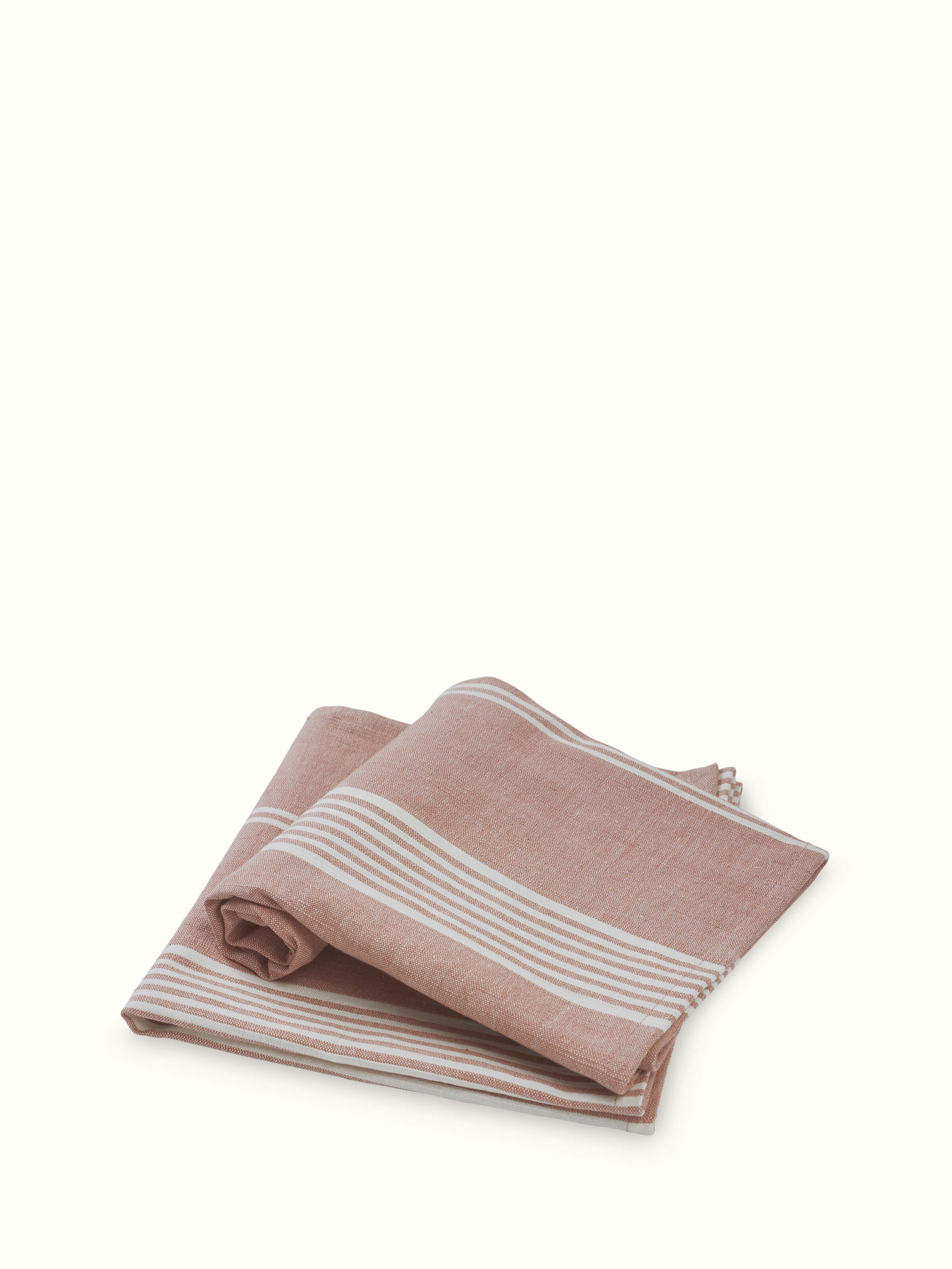 Full view of Simhi light pink stripe cotton hand towels (2 pcs) highlighting the pink striped pattern and towel texture.
