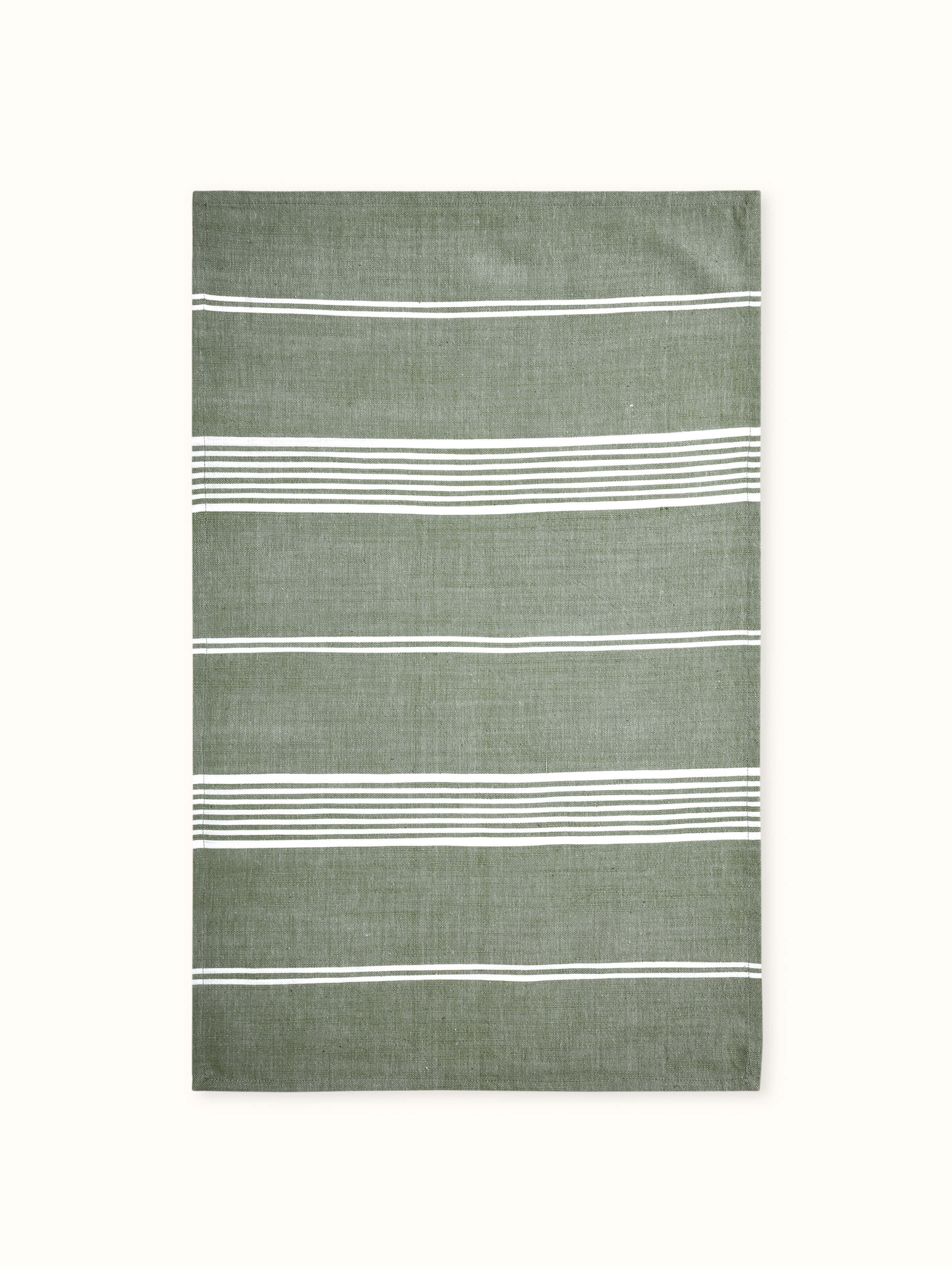 Detailed view of Simhi green stripe cotton hand towels, focusing on the green stripes and the quality of the cotton.