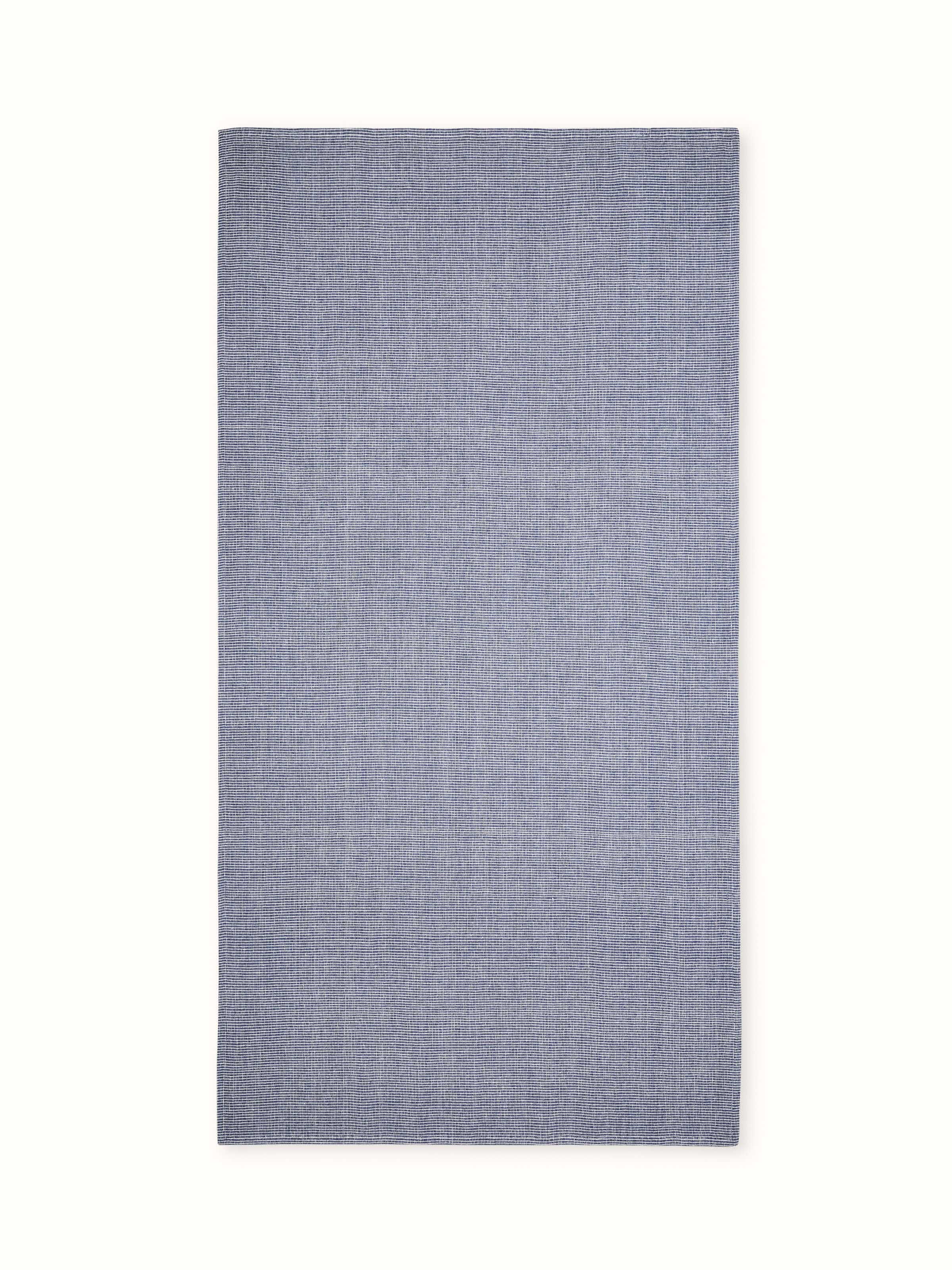 Shikara Blue Chambray Cotton Bath Towel (M) displayed with its textured chambray fabric.