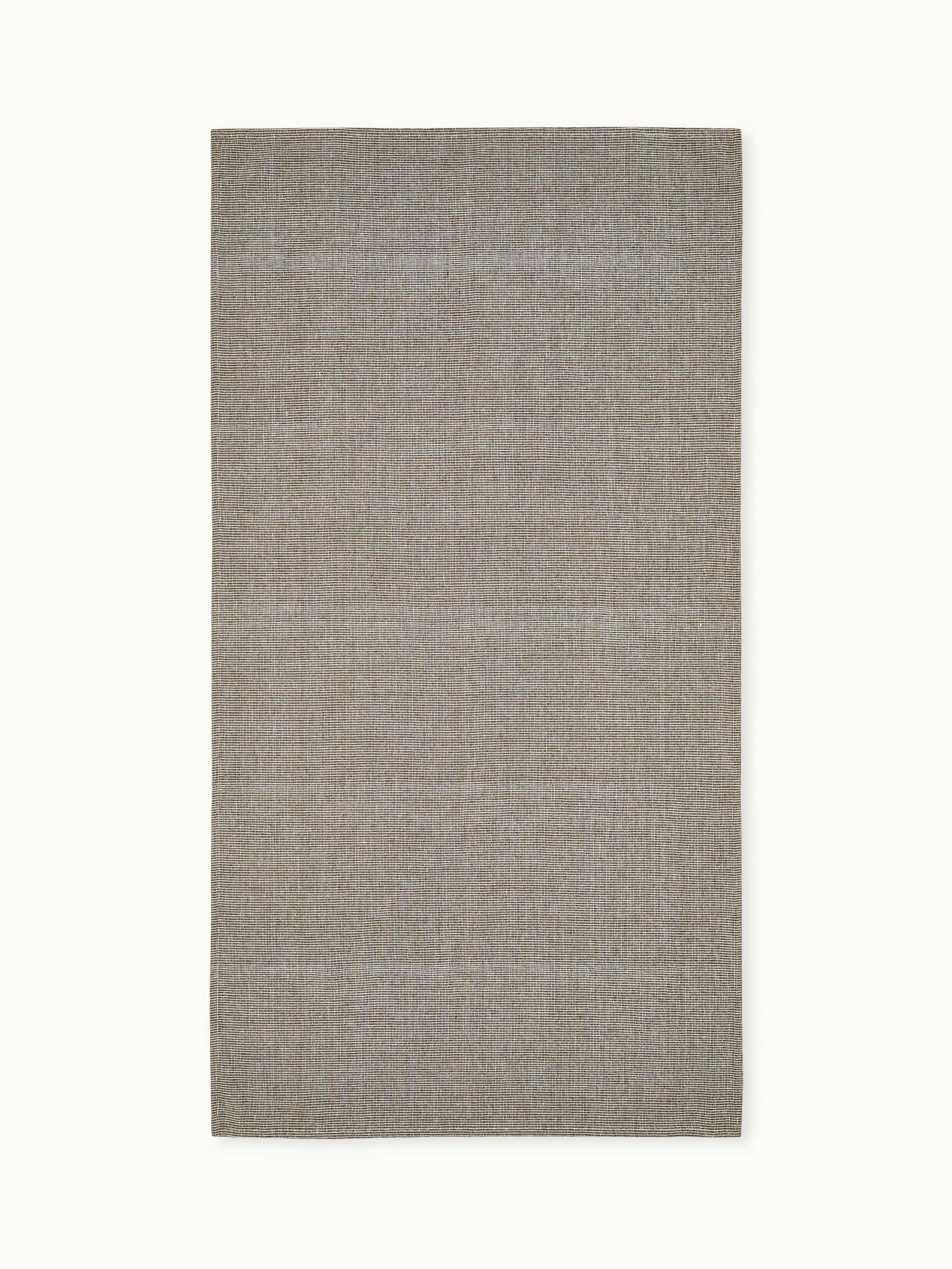 Full view of Shikara green chambray cotton bath towel (M) showcasing its green chambray fabric and size