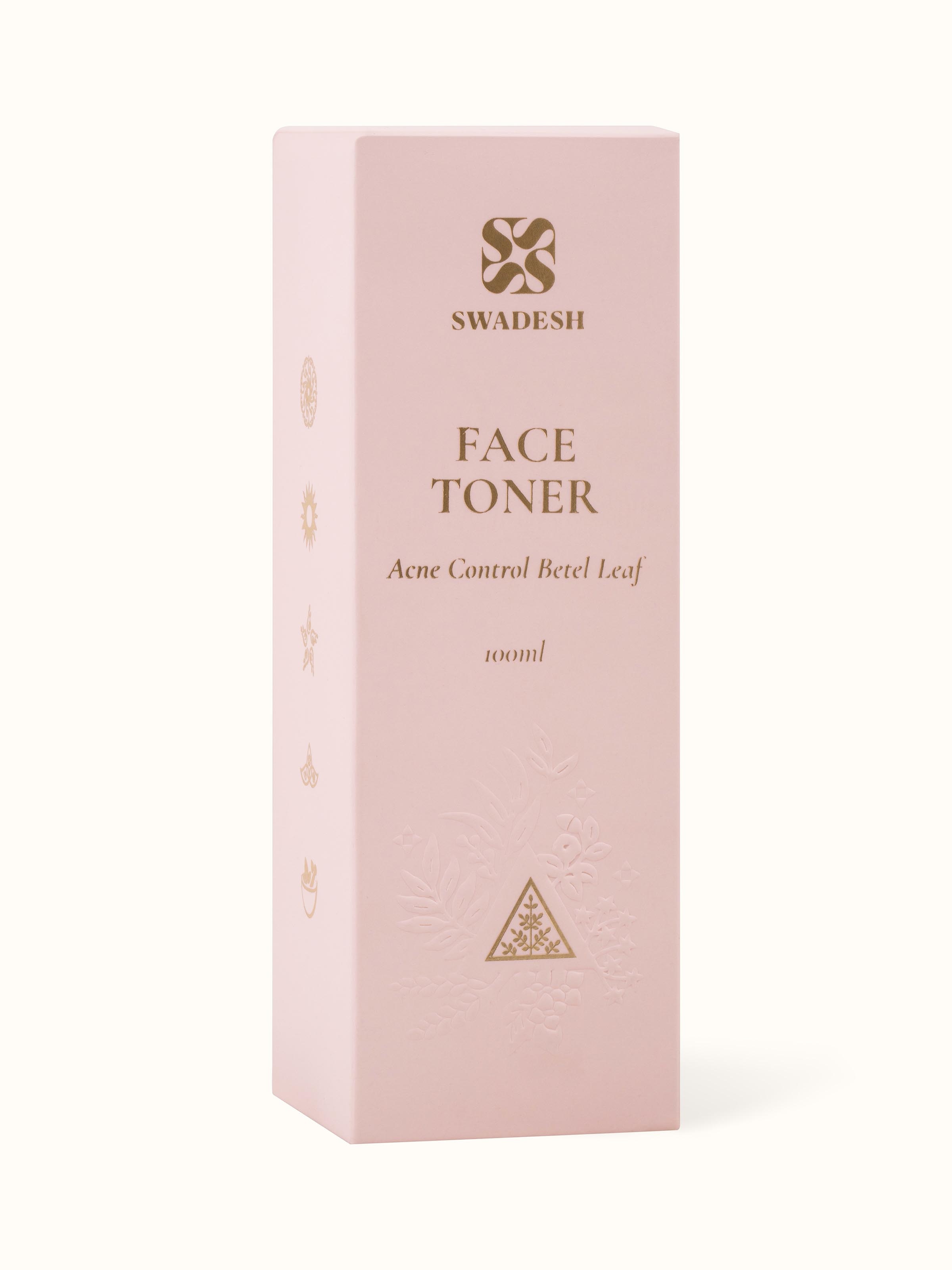 Back view of Face Toner Acne Control Betel Leaf showcasing the ingredient list and product benefits