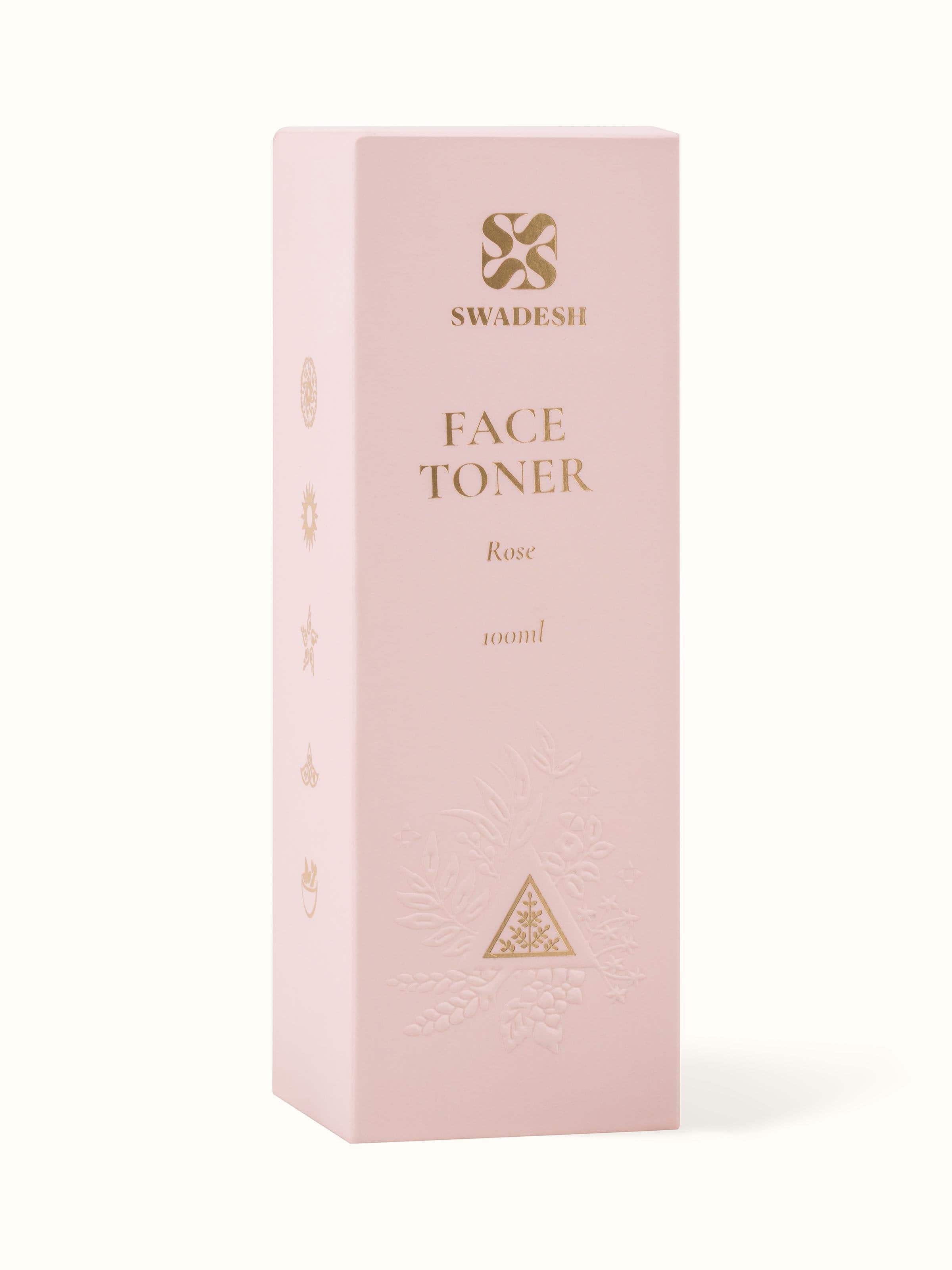 Back view of additional Face Toner Rose showcasing ingredient information and product benefits