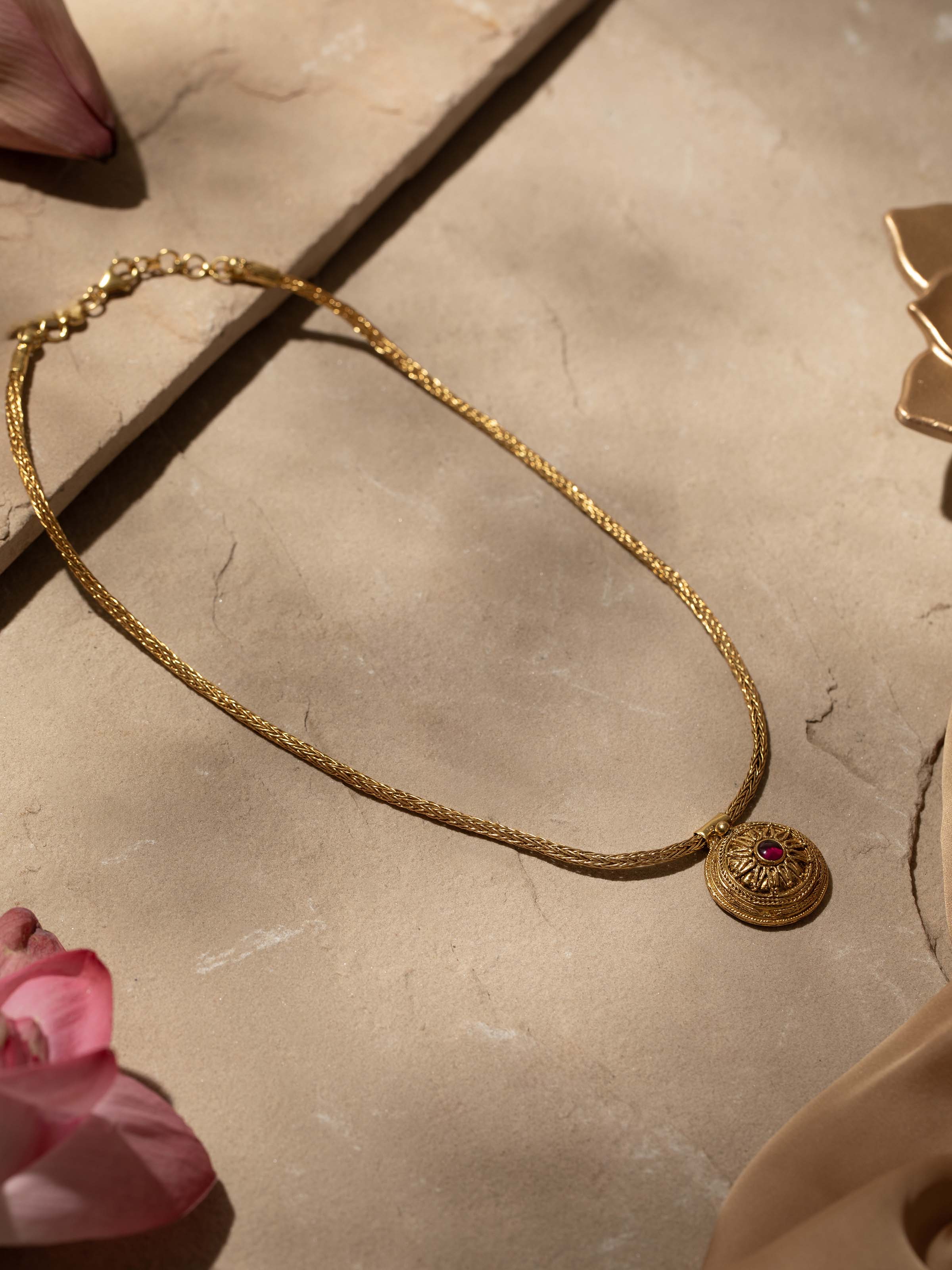 Angled view of Silver Long Necklace showcasing its elegant and refined silver design.