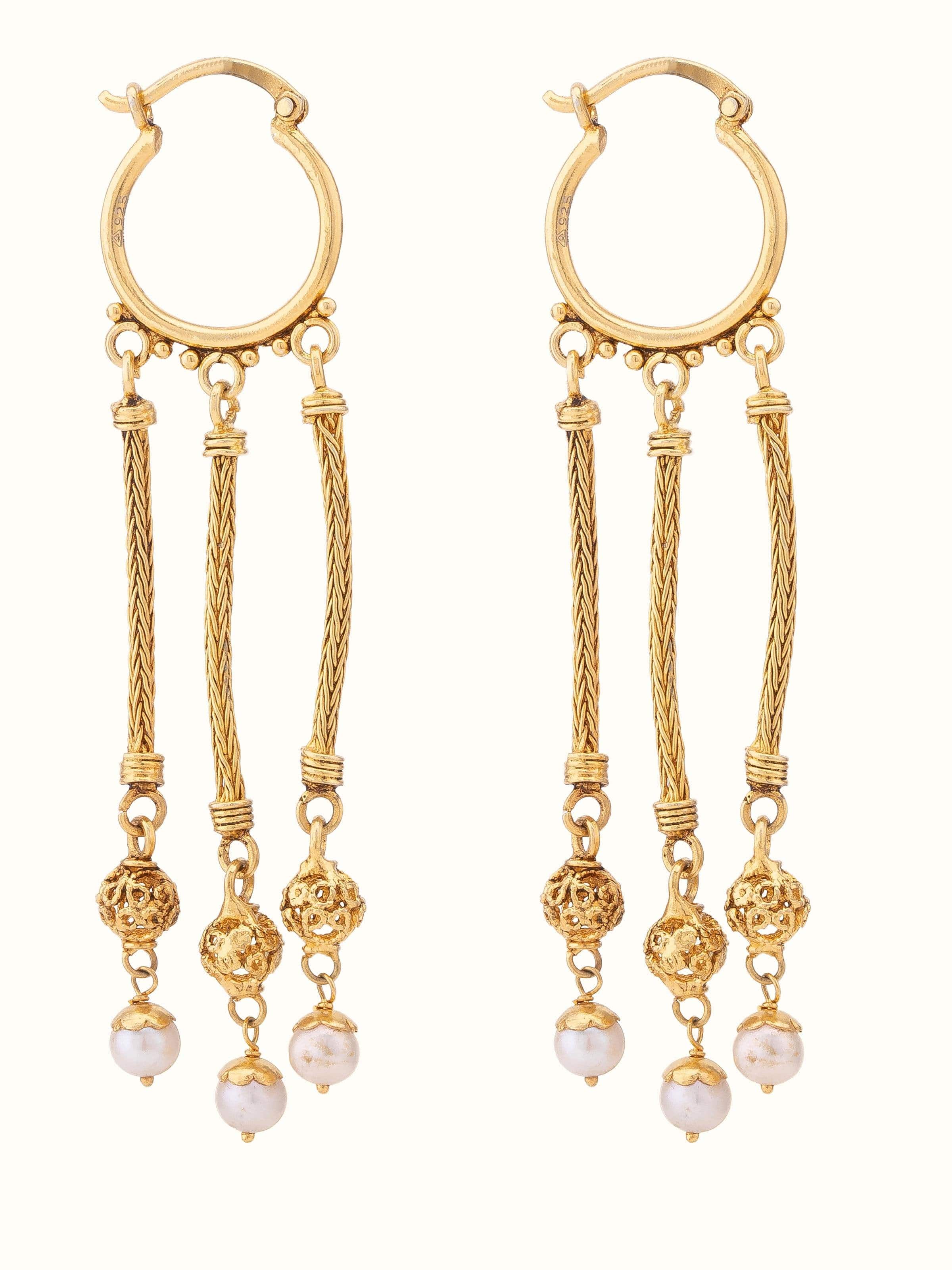 Front view of Silver Drop Earrings, featuring sleek design