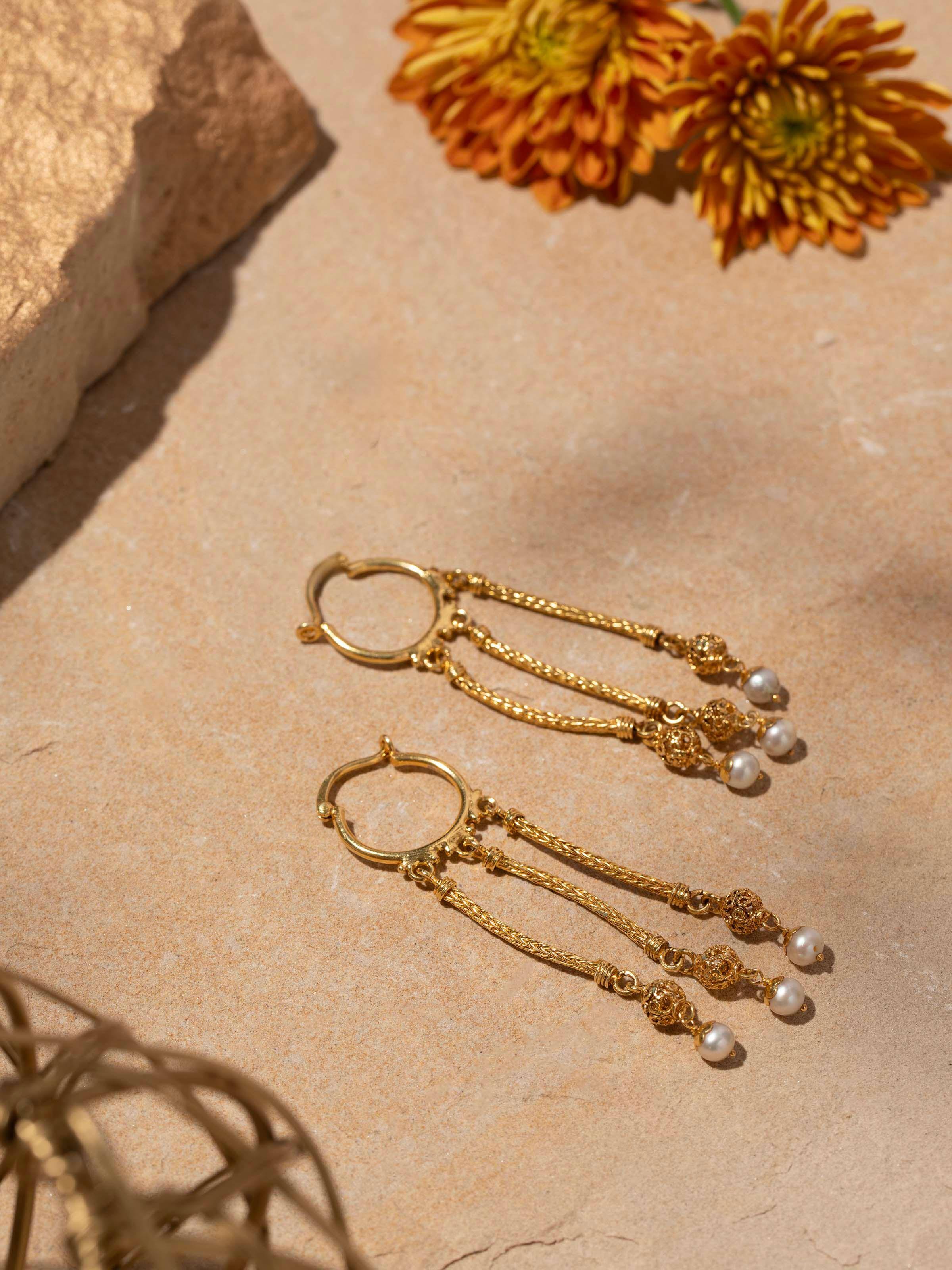 Side view of Silver Drop Earrings, showcasing elegant features