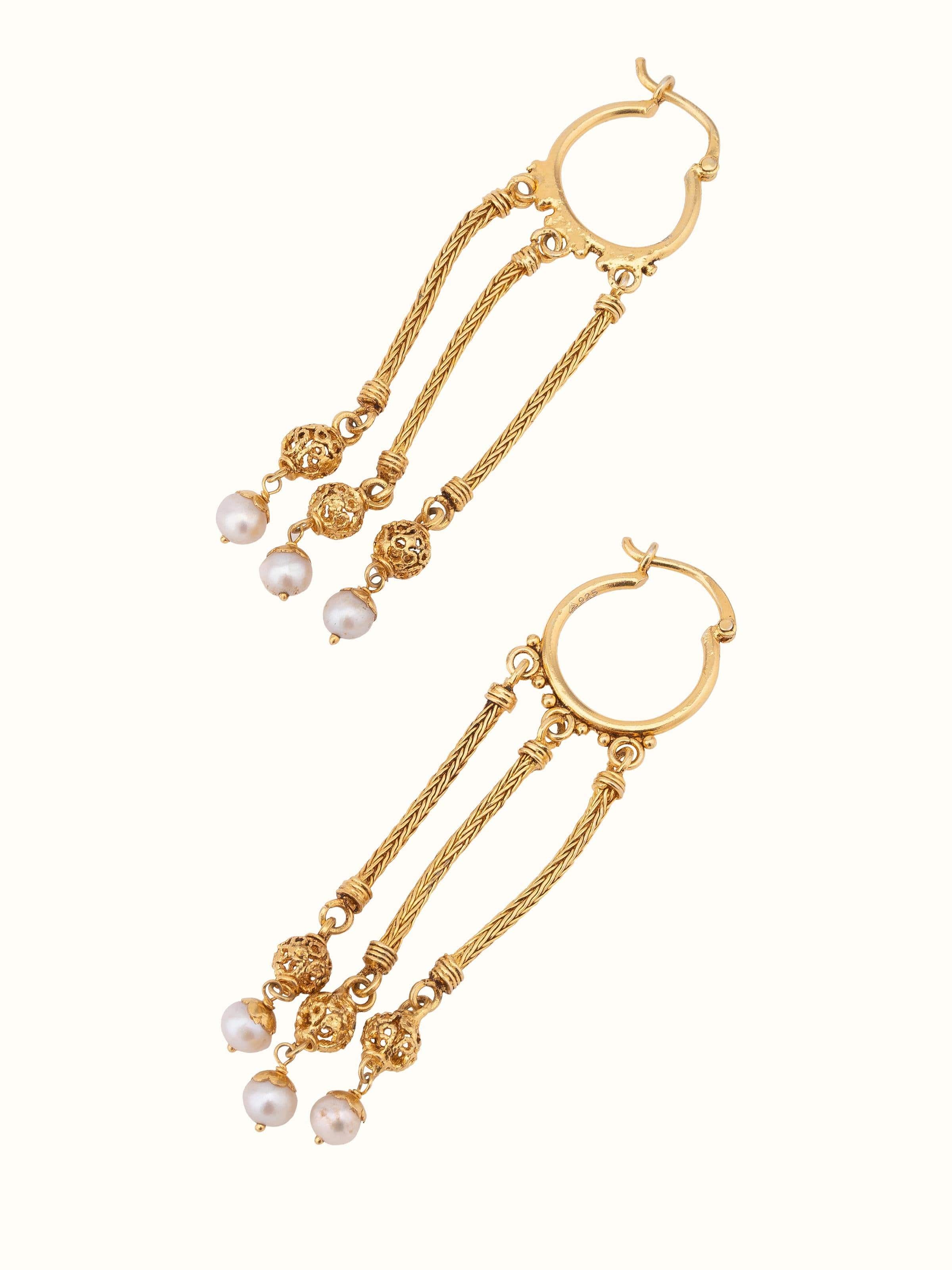 Overview of Silver Drop Earrings, showing overall design