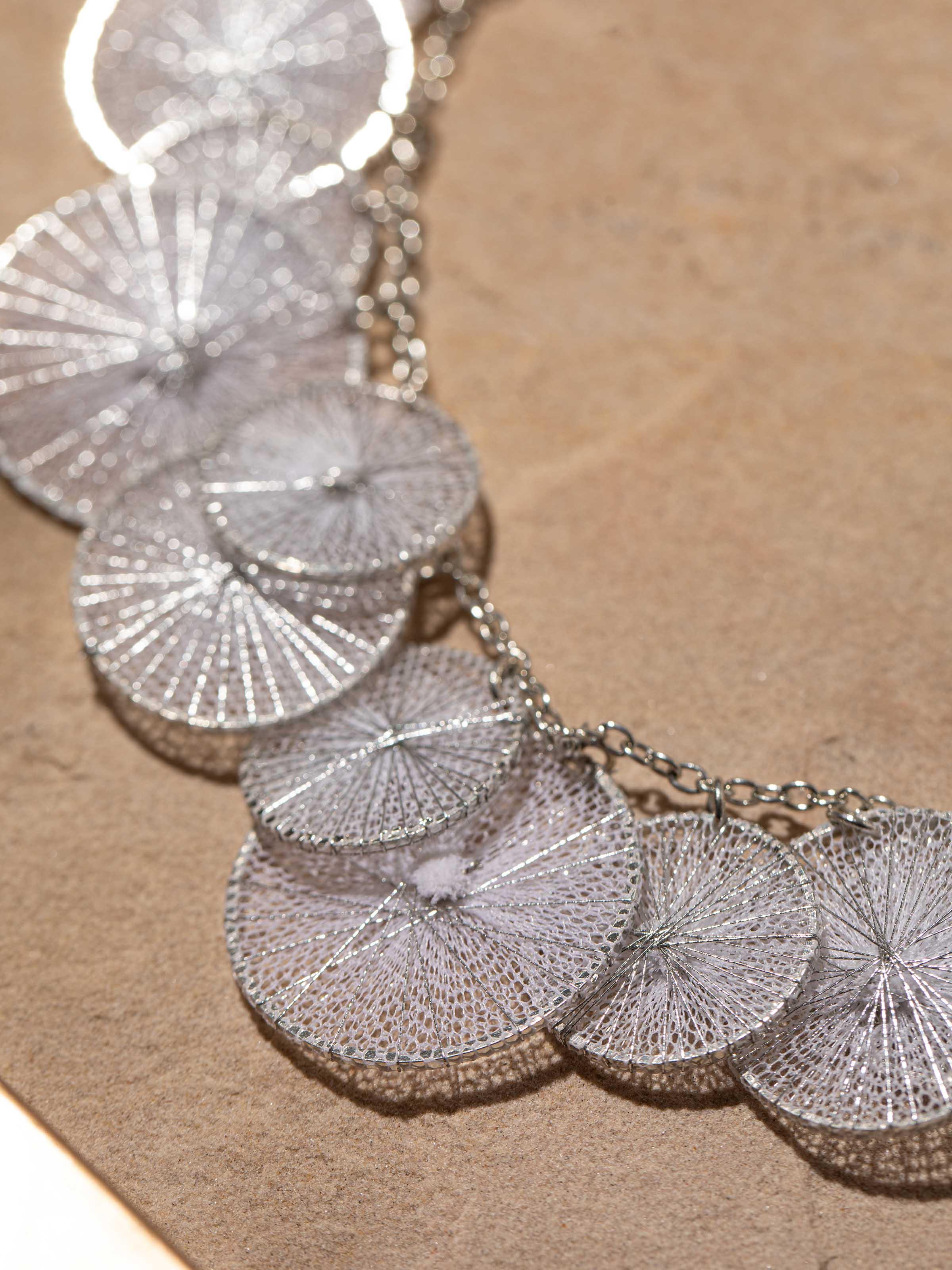 Back view of String Craft Long Necklace showcasing clasp and overall design.