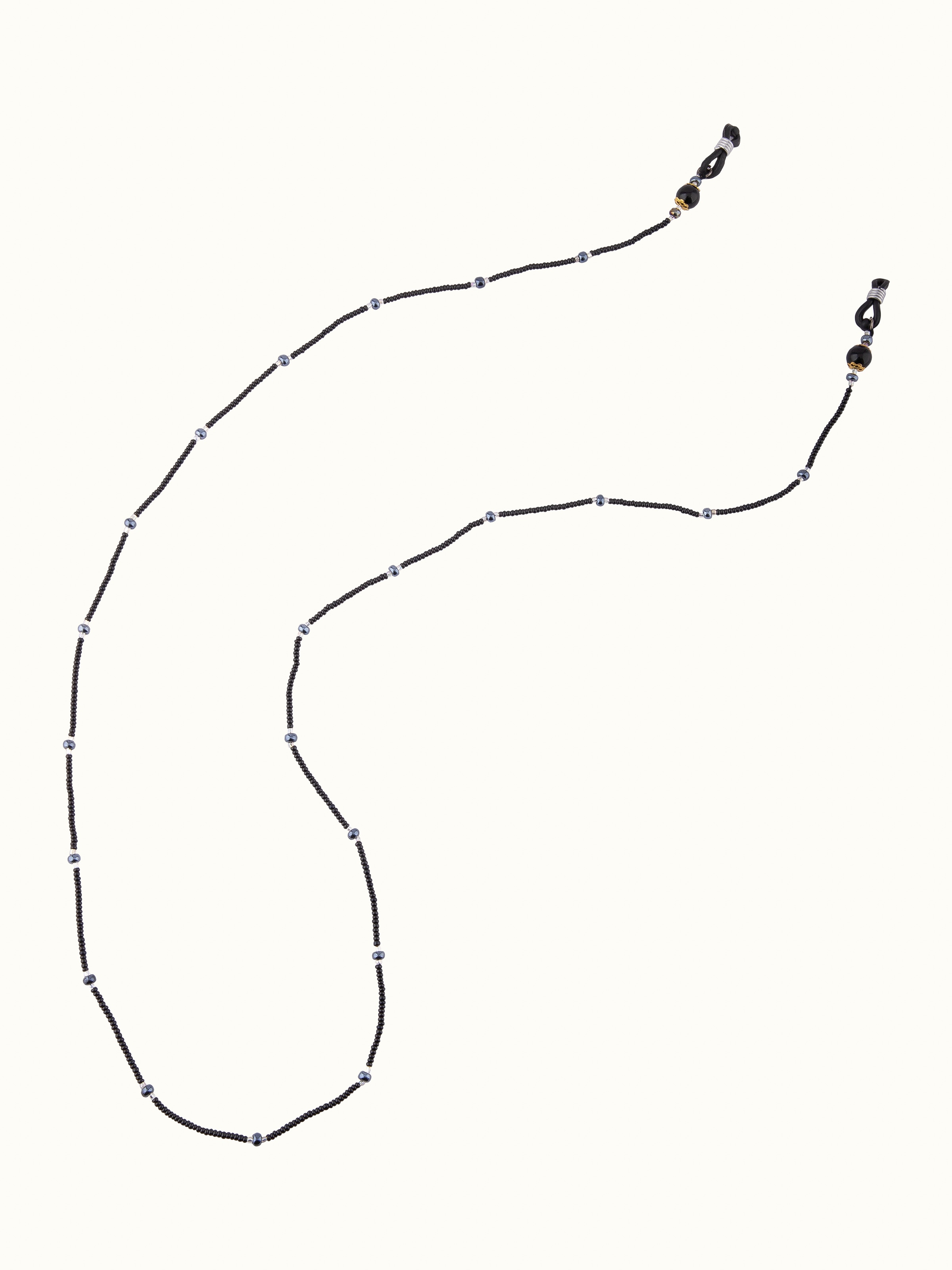 Front view of Glass Bead Lanyard featuring colorful glass beads arranged in a stylish pattern.