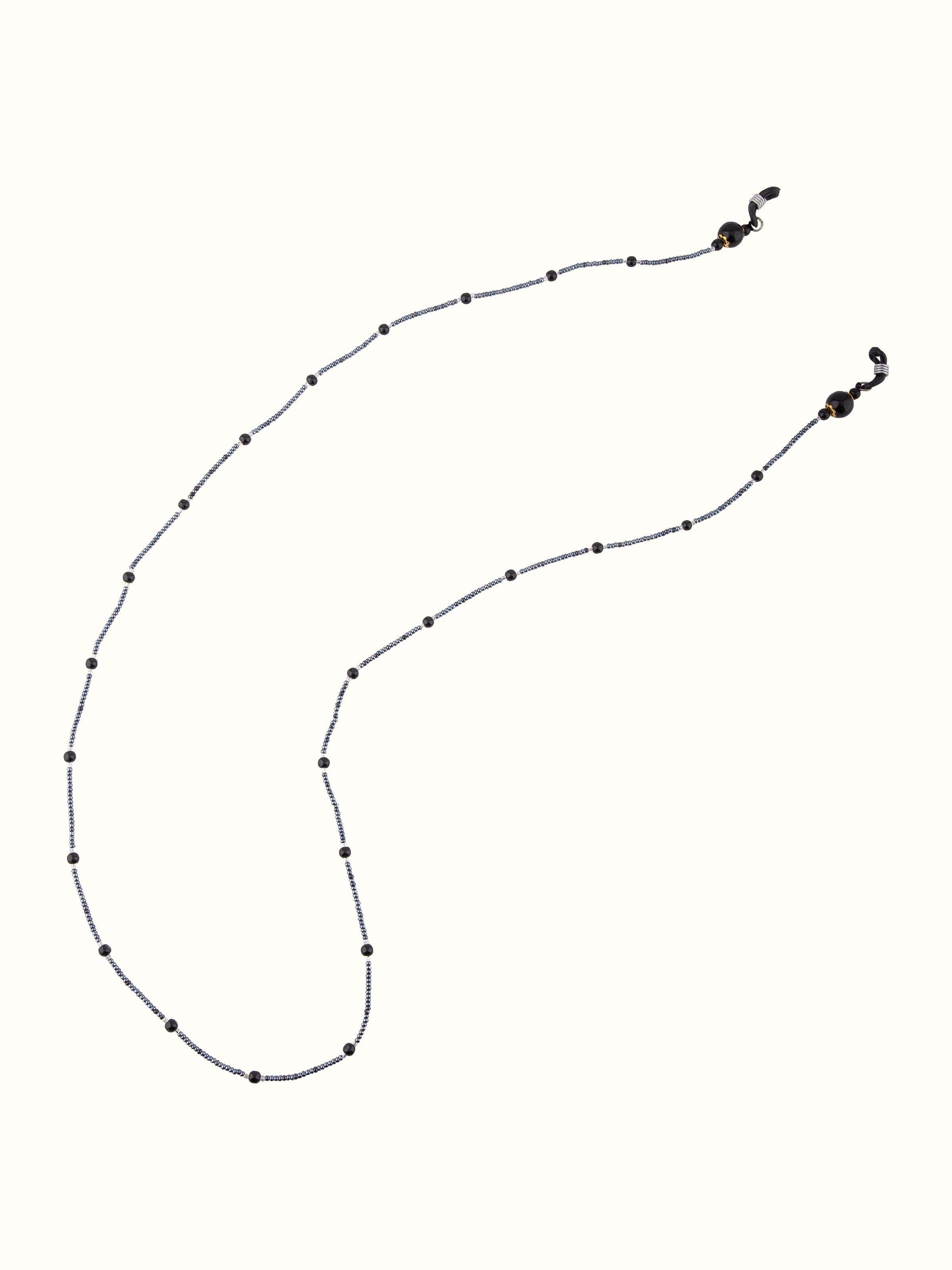 Front view of Glass Bead Lanyard showcasing colorful beads and elegant design.