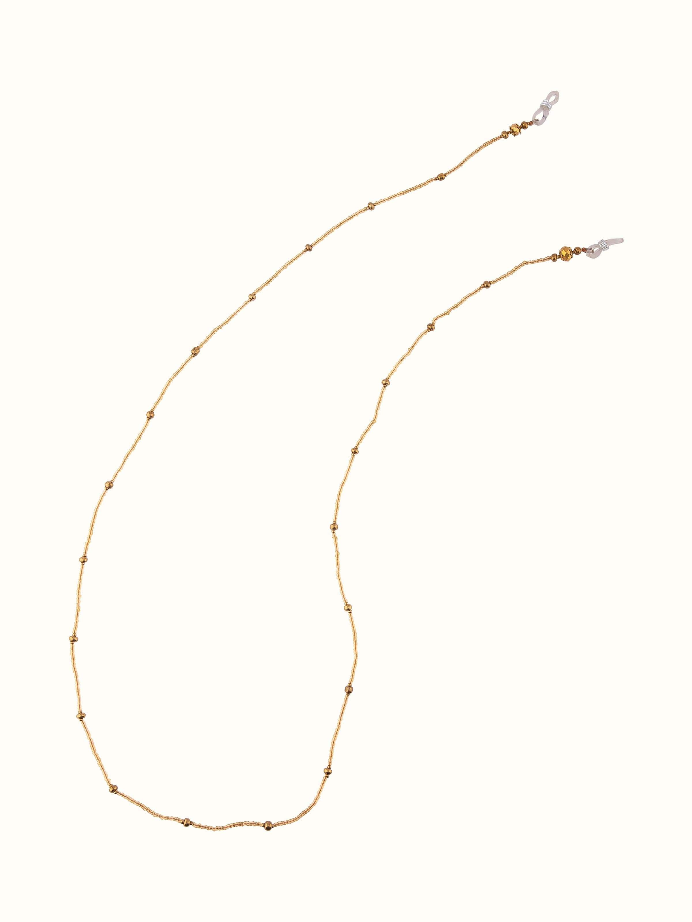 Front view of Glass Bead Lanyard highlighting colorful beads and design.