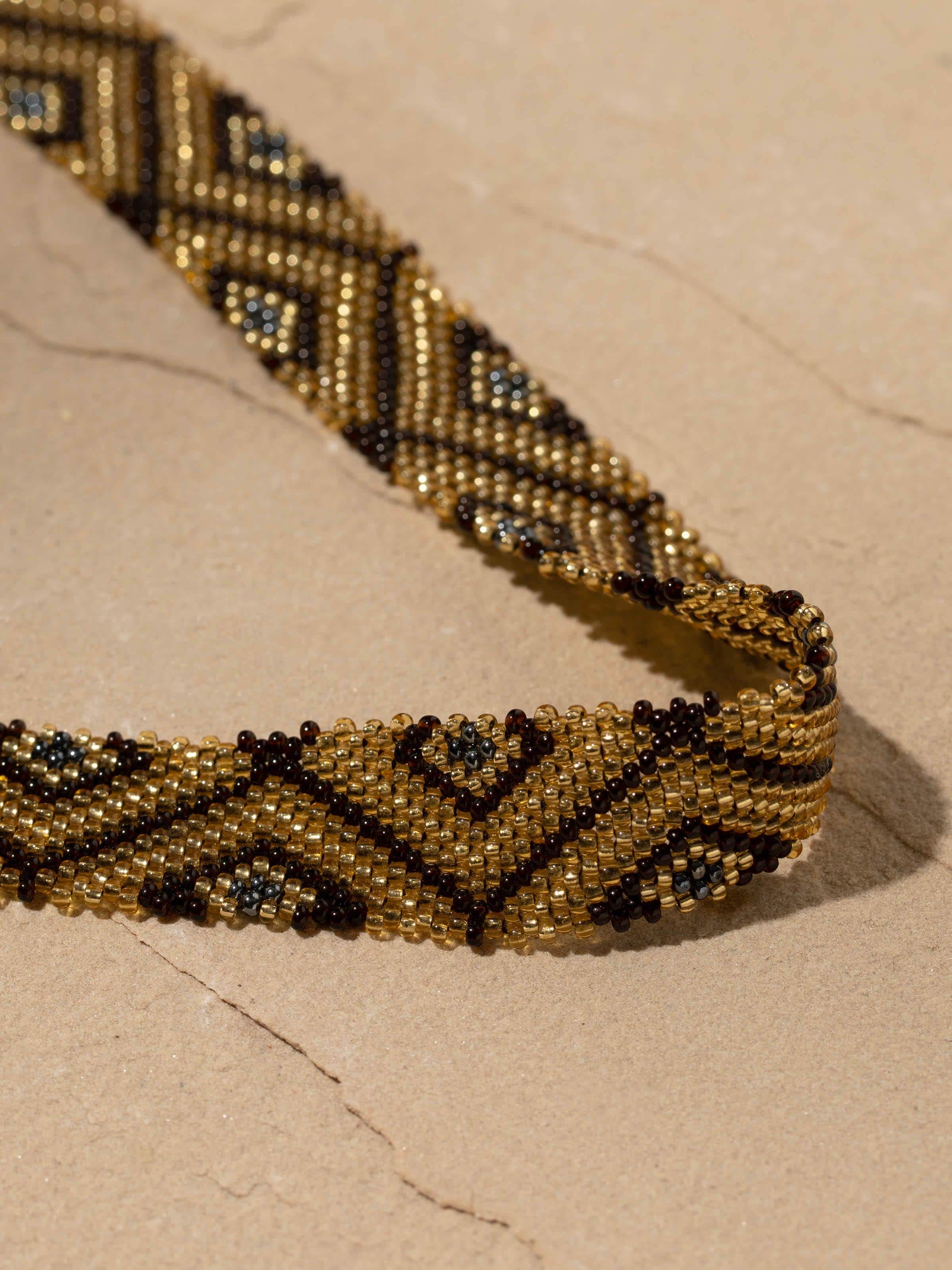 Back view of Glass Bead Choker showing clasp and bead arrangement.