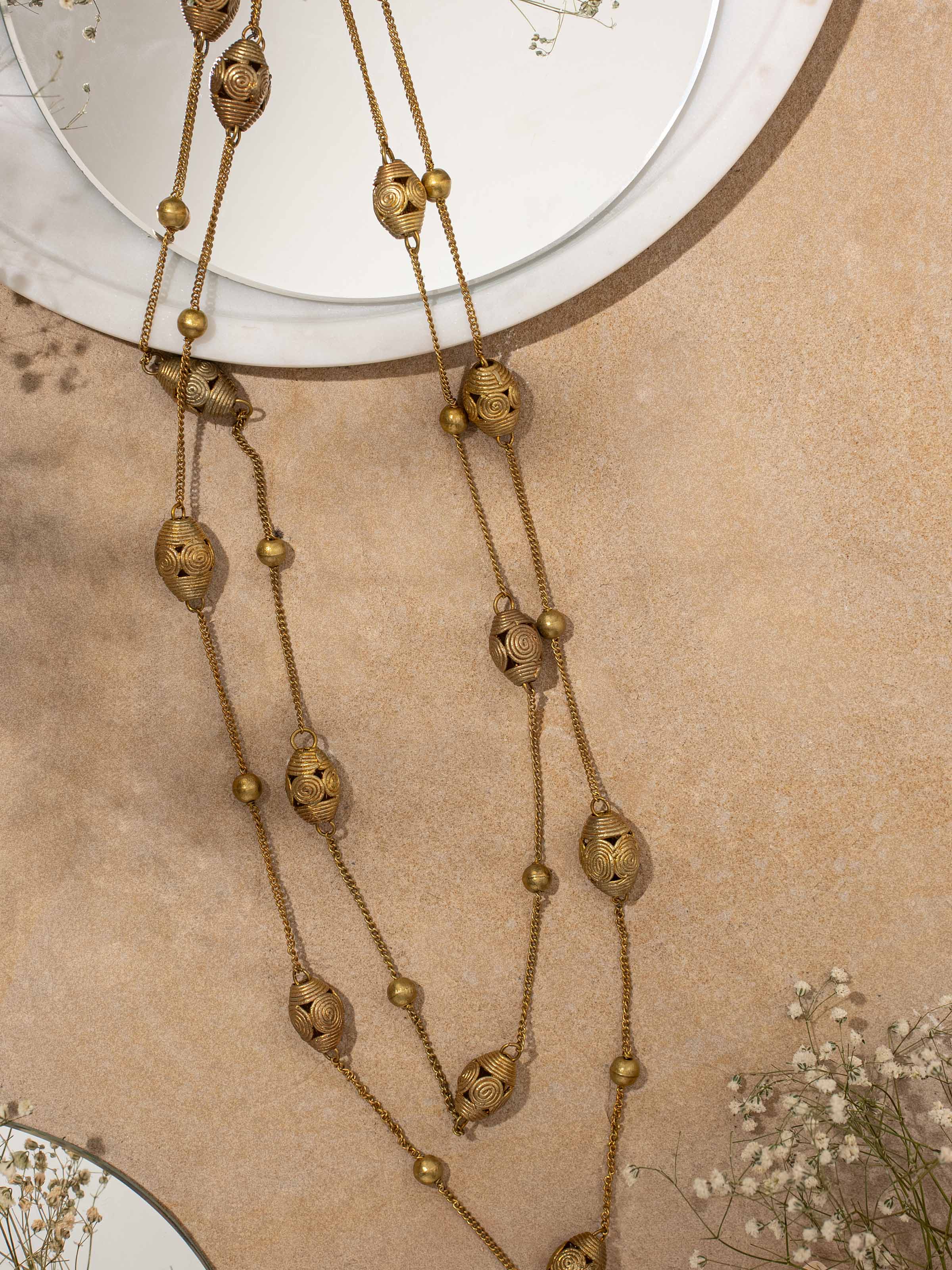 Full view of Nakash Silver Long Necklace displaying its complete design.