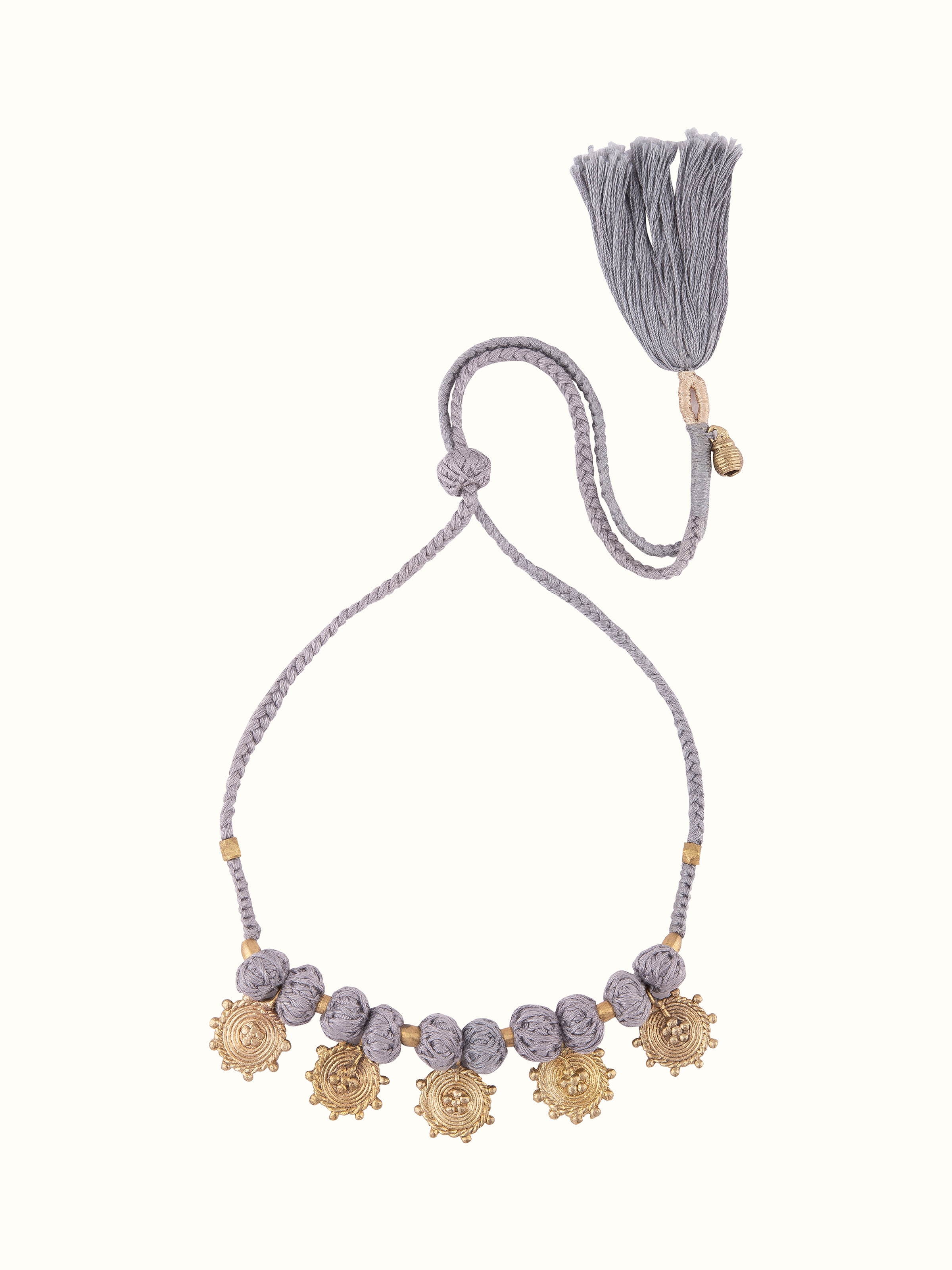 Front view of Dhokra Choker featuring traditional handcrafted design elements.