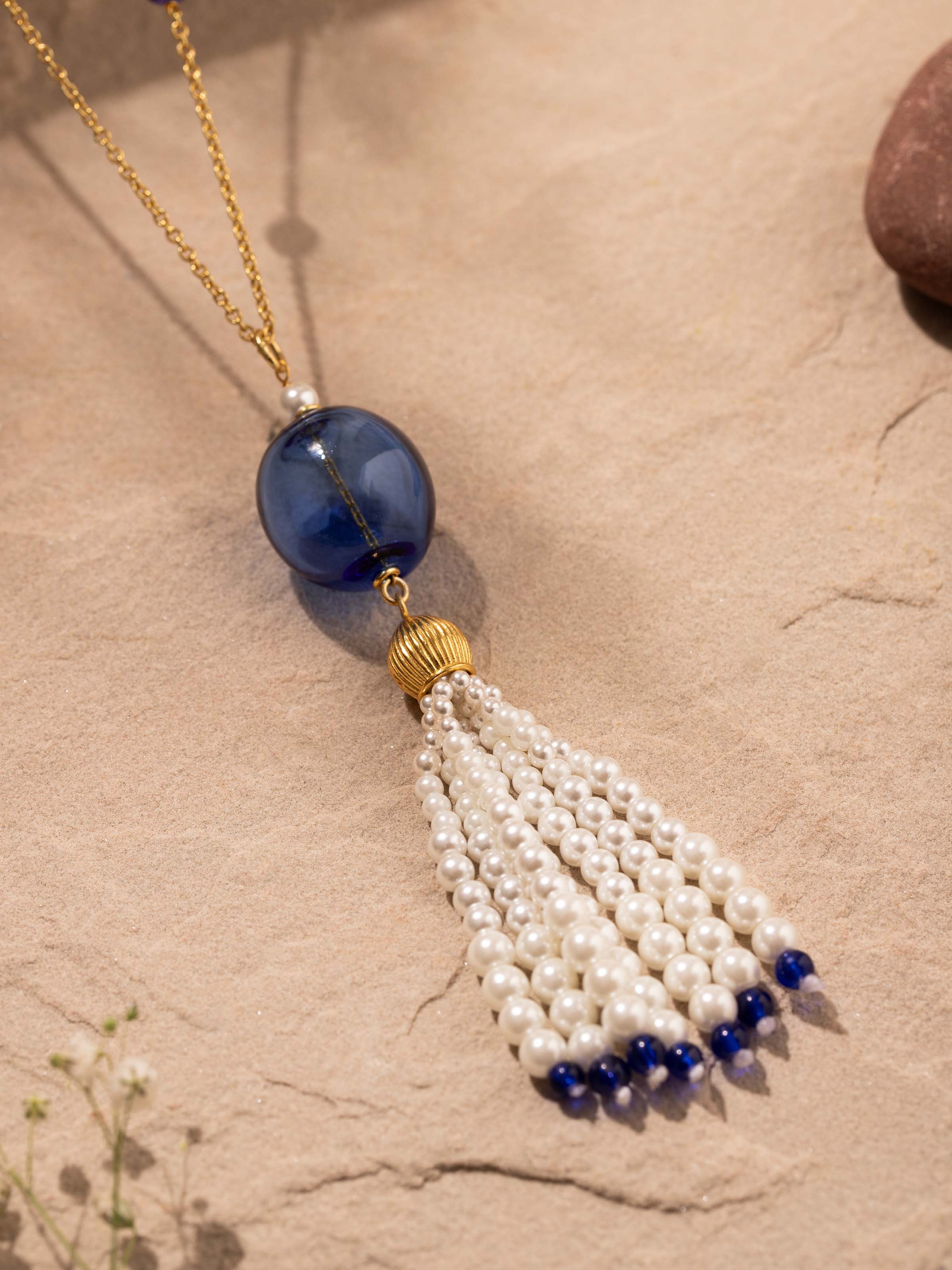 Detailed view of Silver Long Necklace featuring fine craftsmanship by Swadesh