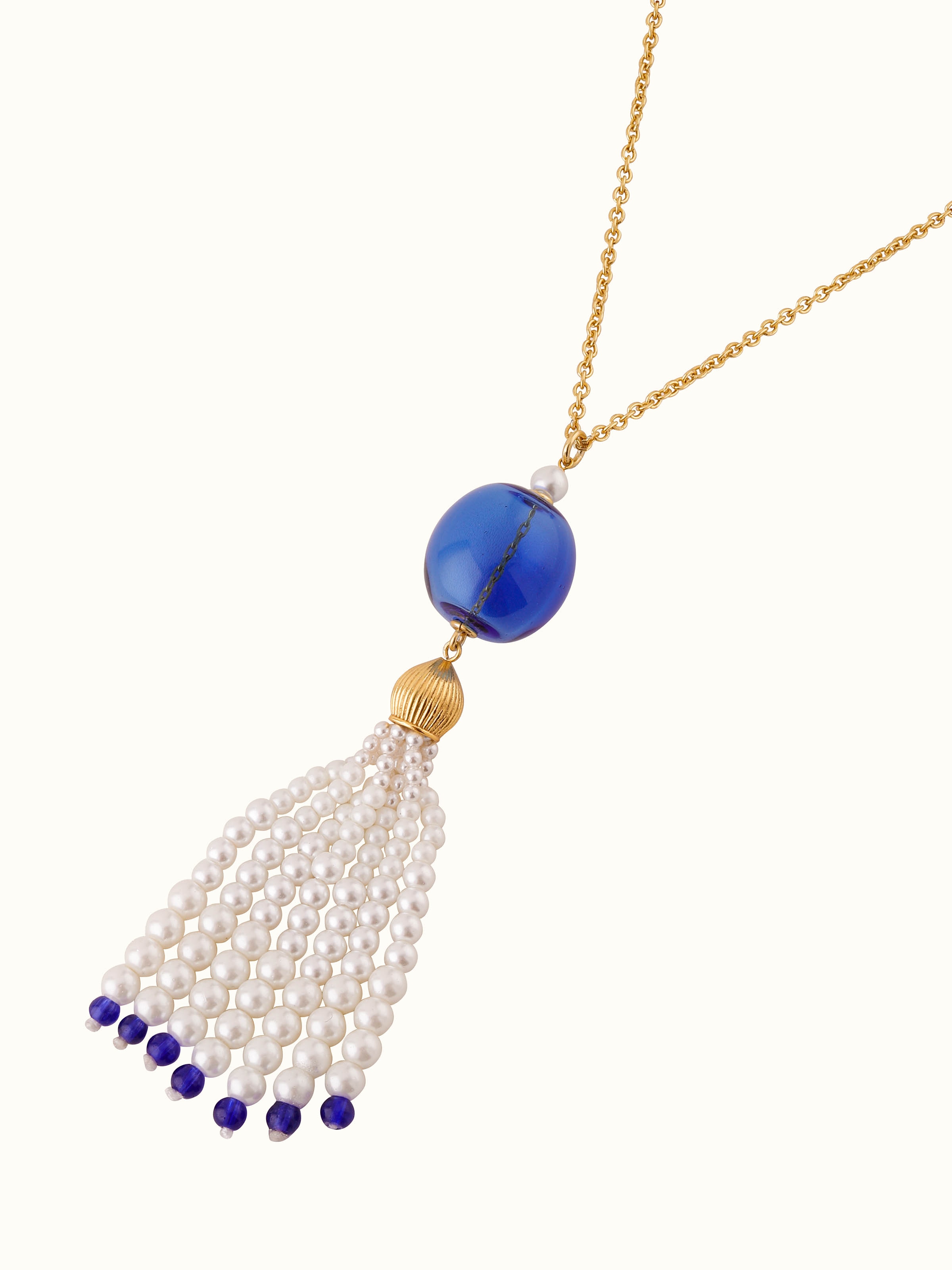 Close-up of Silver Long Necklace showcasing its polished finish by Swadesh