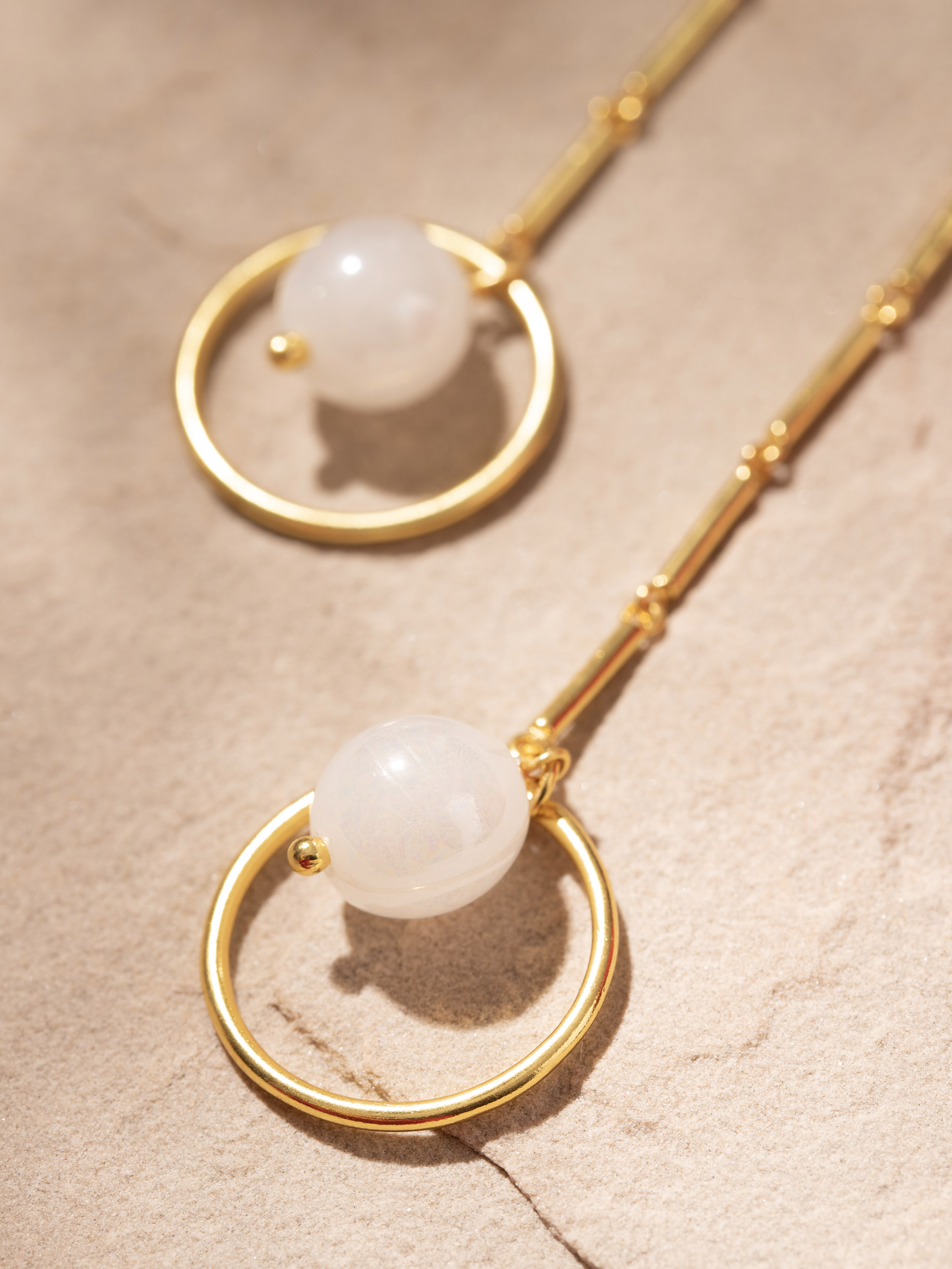 Detailed view of Silver Flame Glass Drop Earrings focusing on glass and silver craftsmanship.