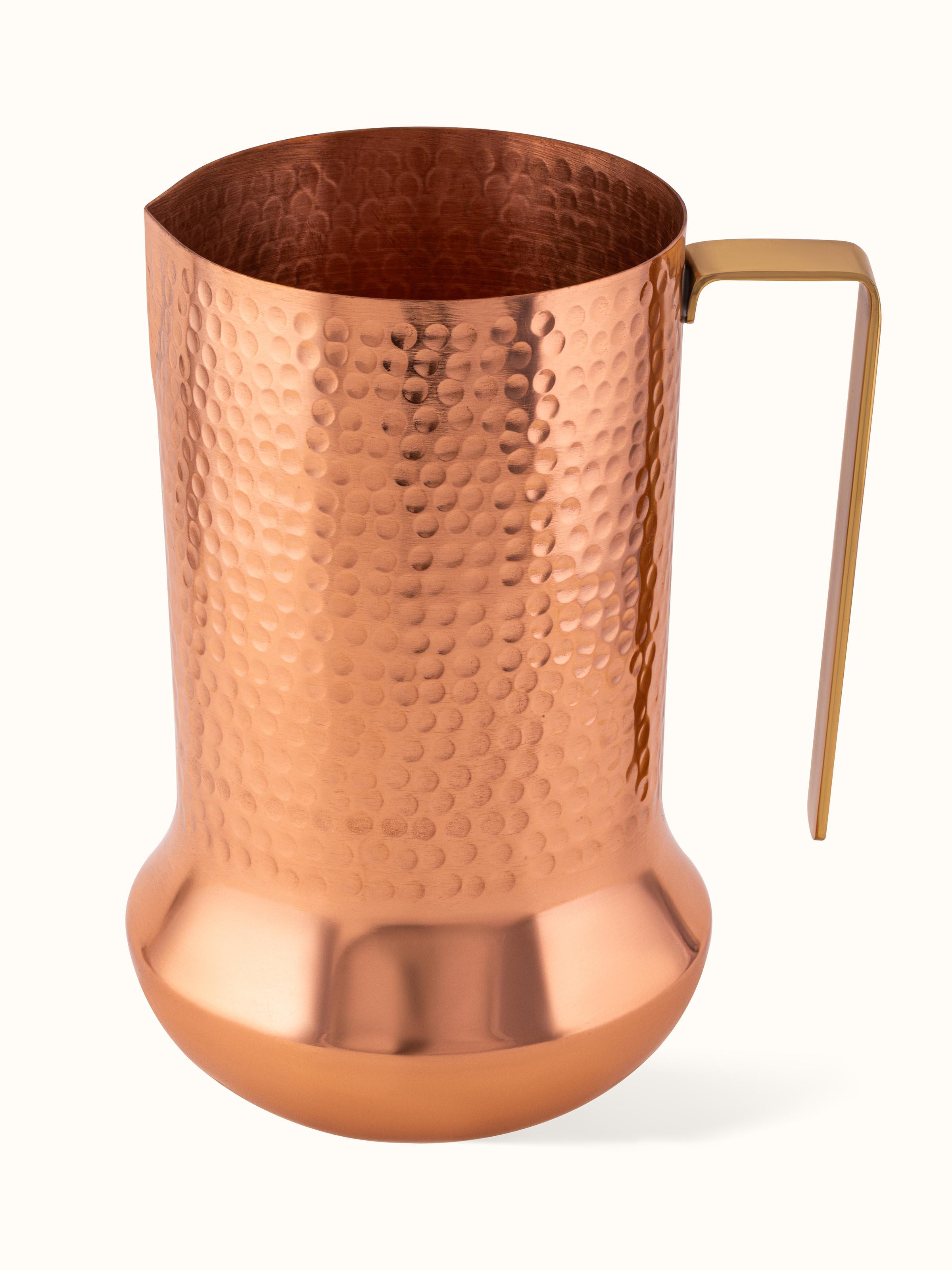 Overhead view of Copper Metal Jug displaying the open top and overall structure of the jug.