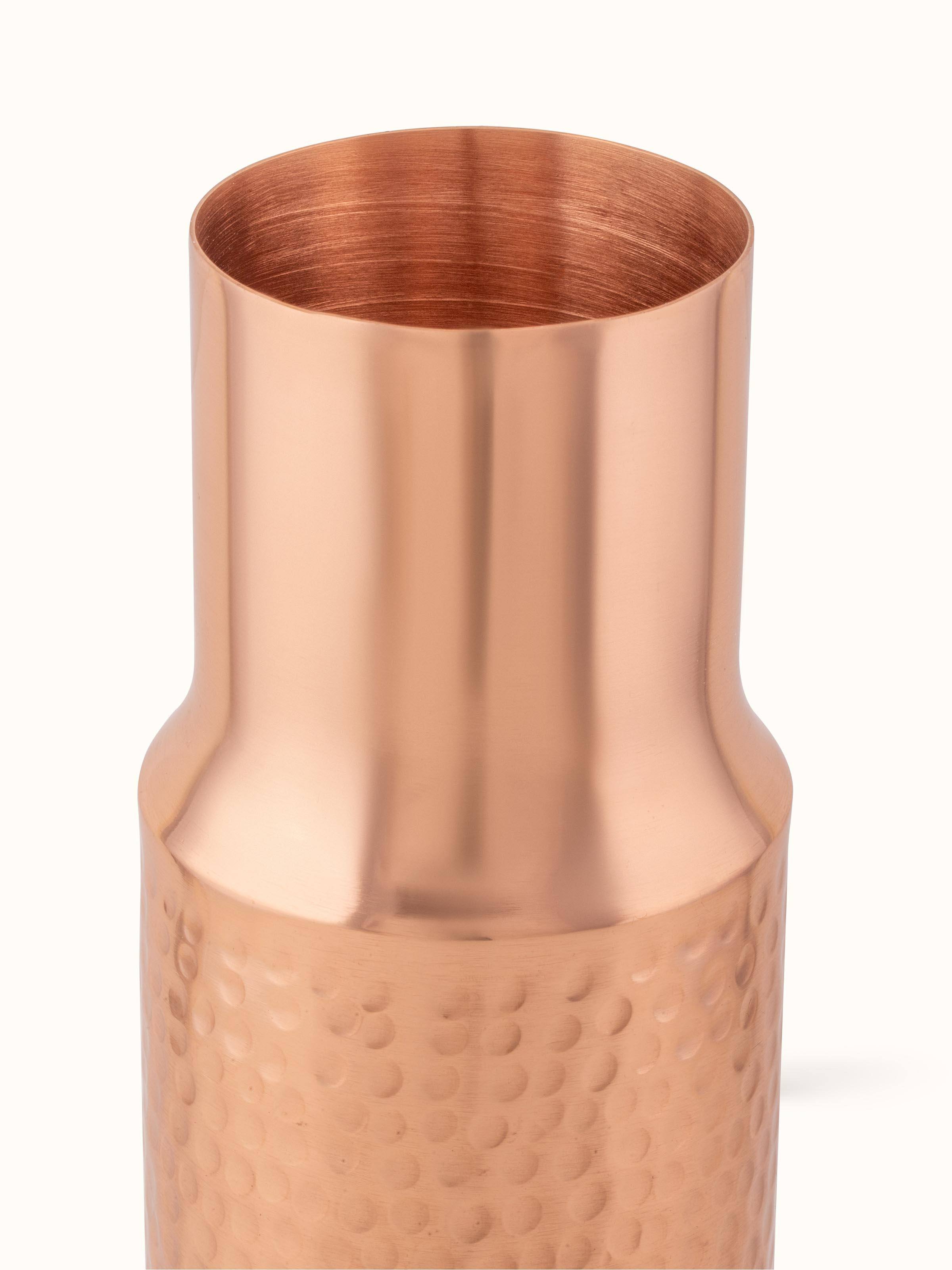 Copper Metal Carafe displayed in a stylish kitchen setting, showcasing its functional elegance