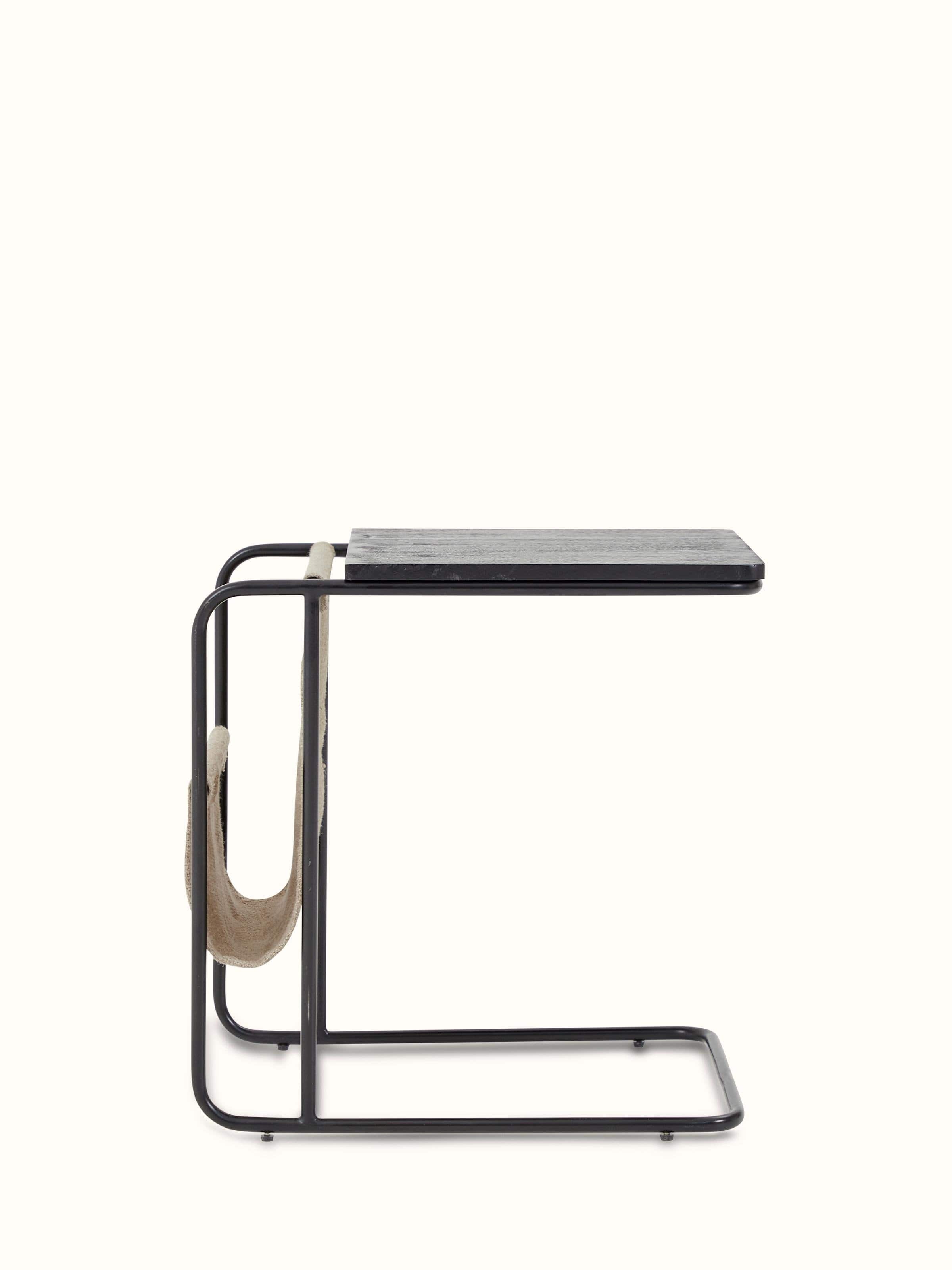 Close-up of the jute surface on the mango wood portable table, emphasizing the texture and natural finish.