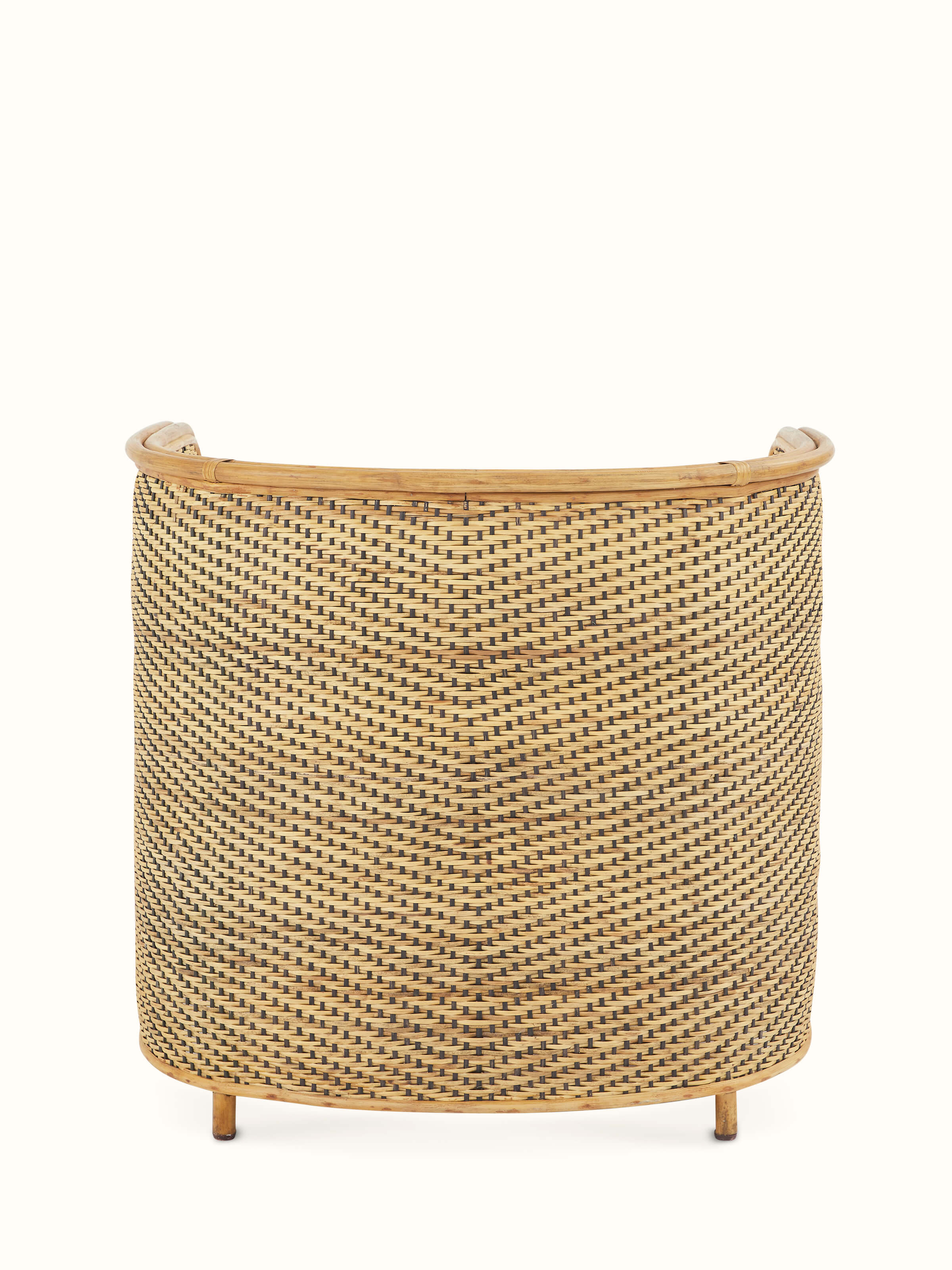 Close-up of Upholstered Cane Armchair seat fabric showing the fine upholstery and design