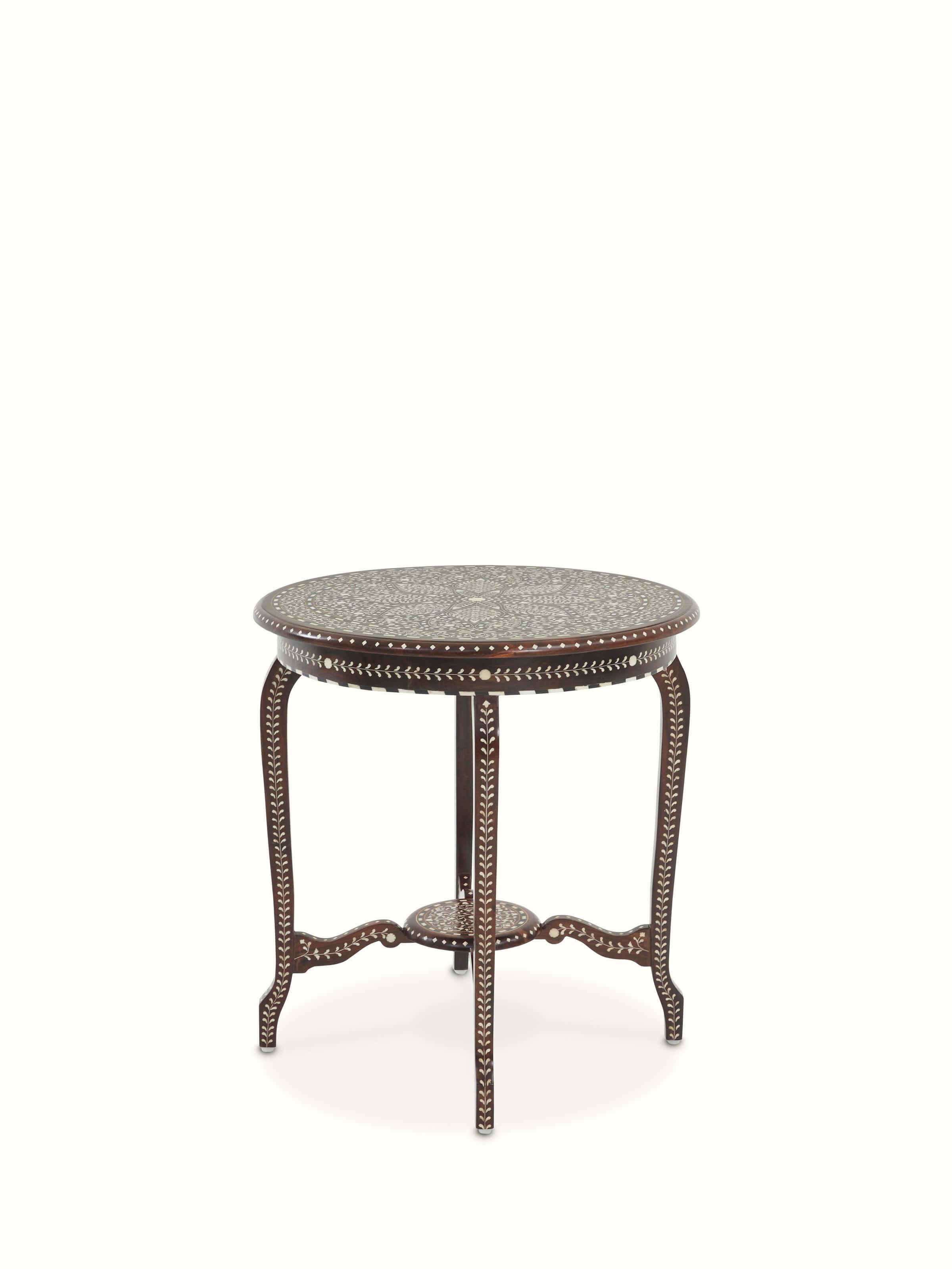 Sheesham Wood & Bone Inlay Patio Table