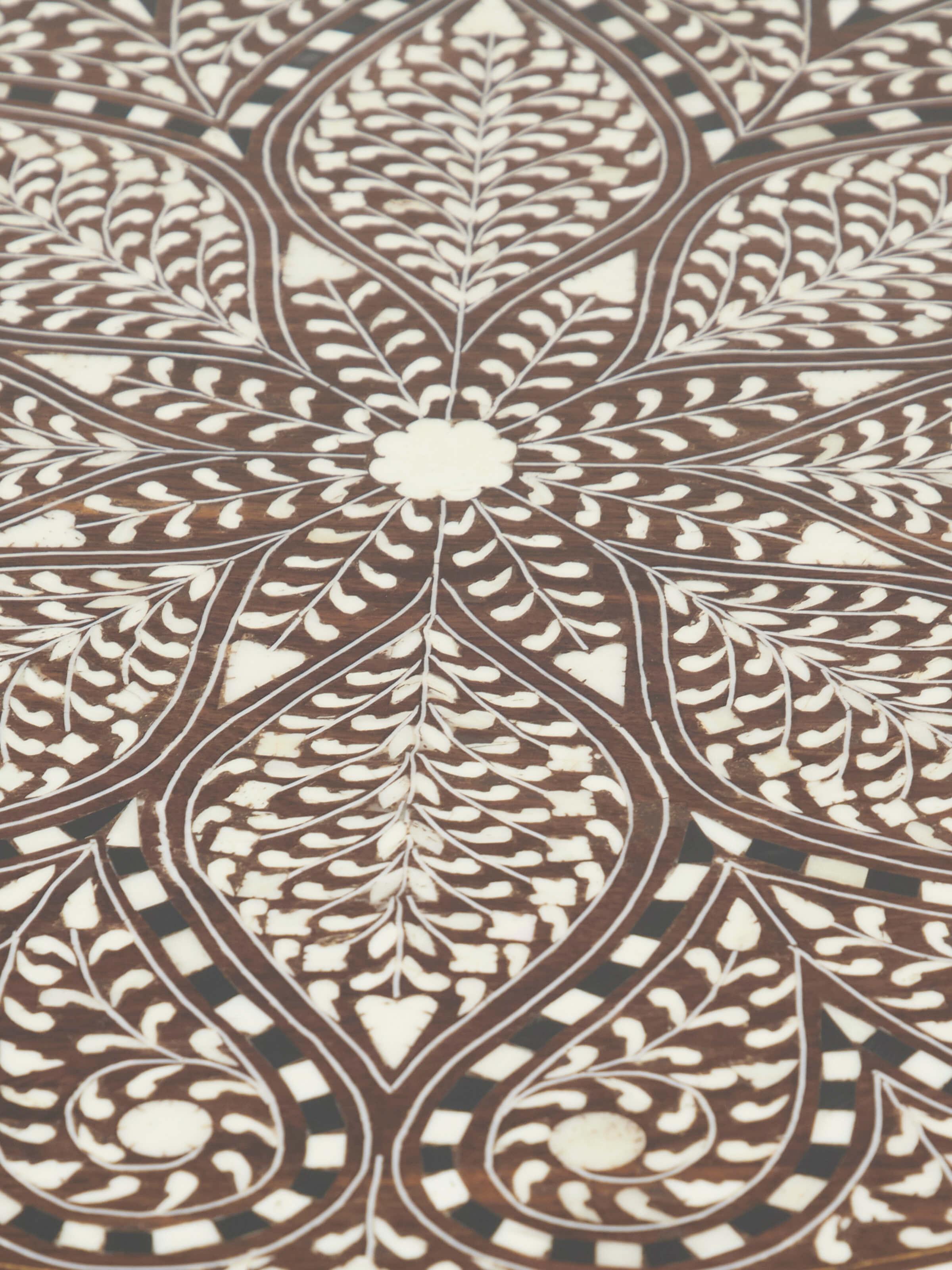 Sheesham Wood & Bone Inlay Patio Table
