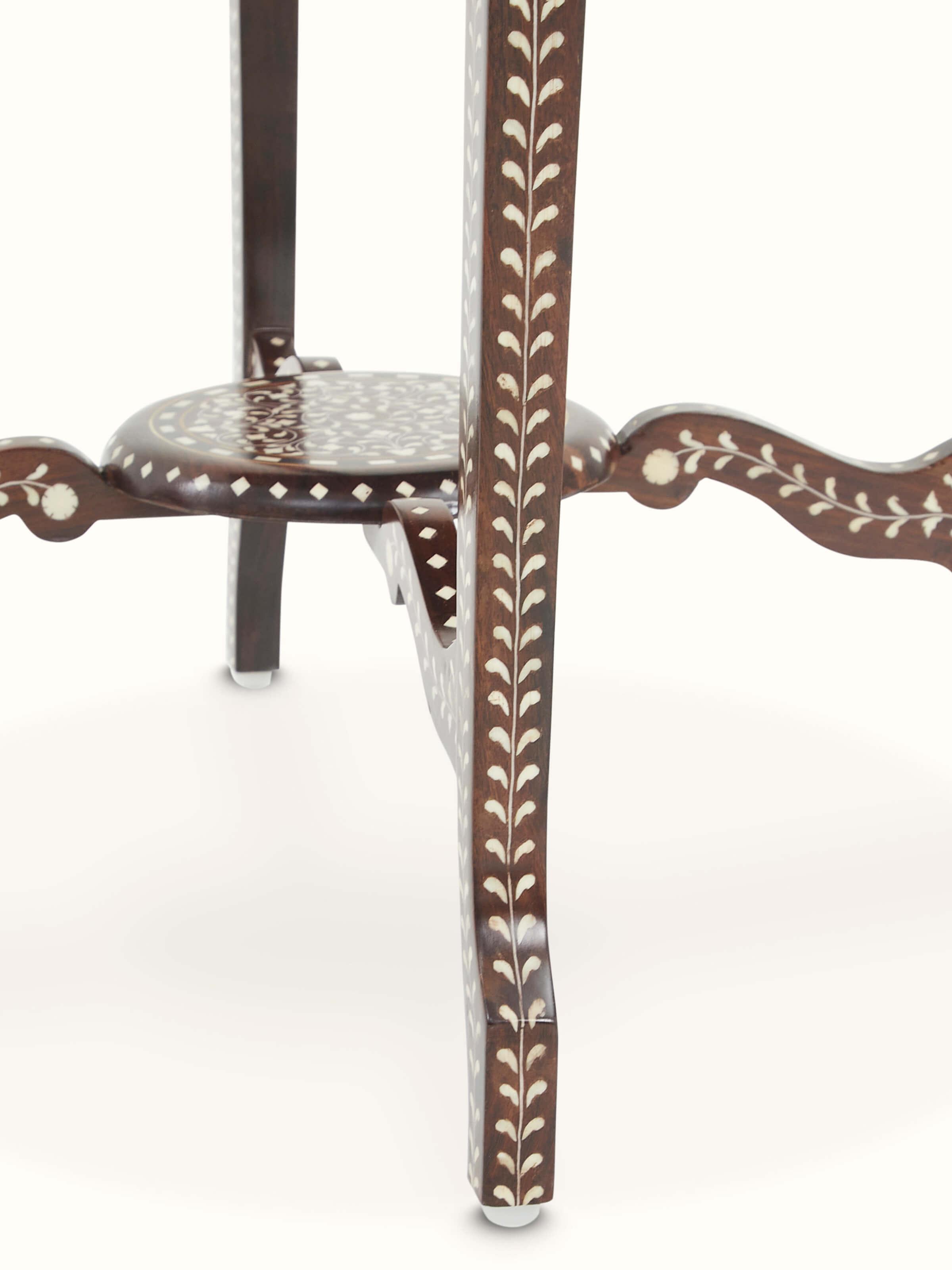 Sheesham Wood & Bone Inlay Patio Table