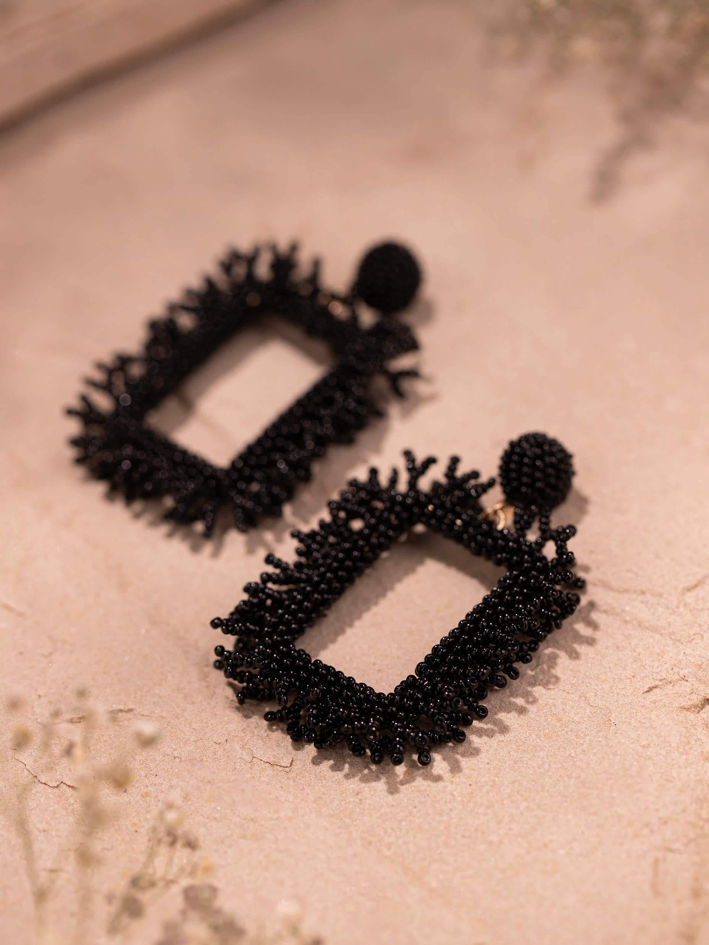 Detailed view of Handcrafted Drop Earrings showing refined details and high-quality craftsmanship.