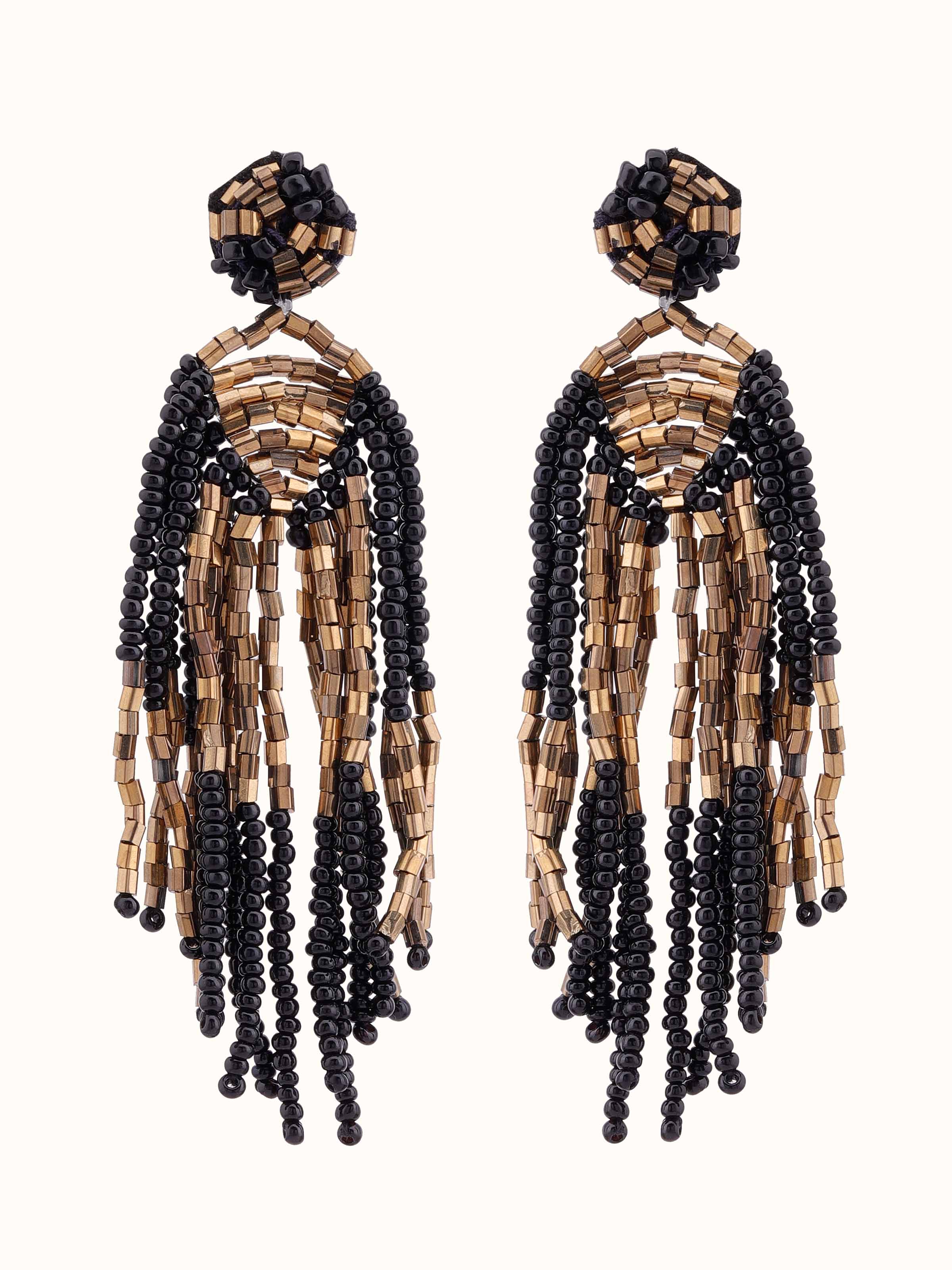 Front view of Silver Smithing Drop Earrings with focus on detailed design and finish.