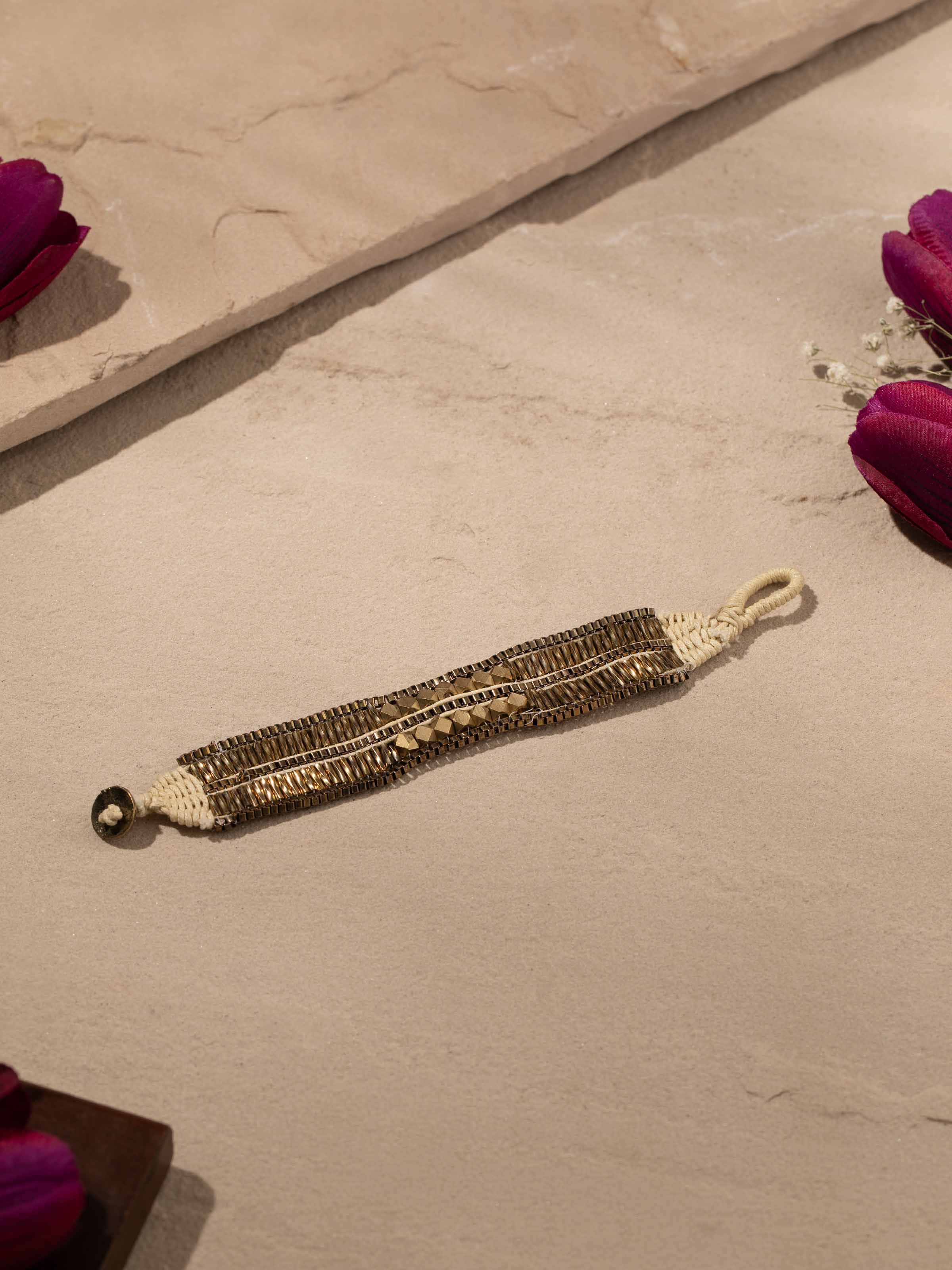 Close-up view of Handcrafted Flexible Bracelet emphasizing the craftsmanship.