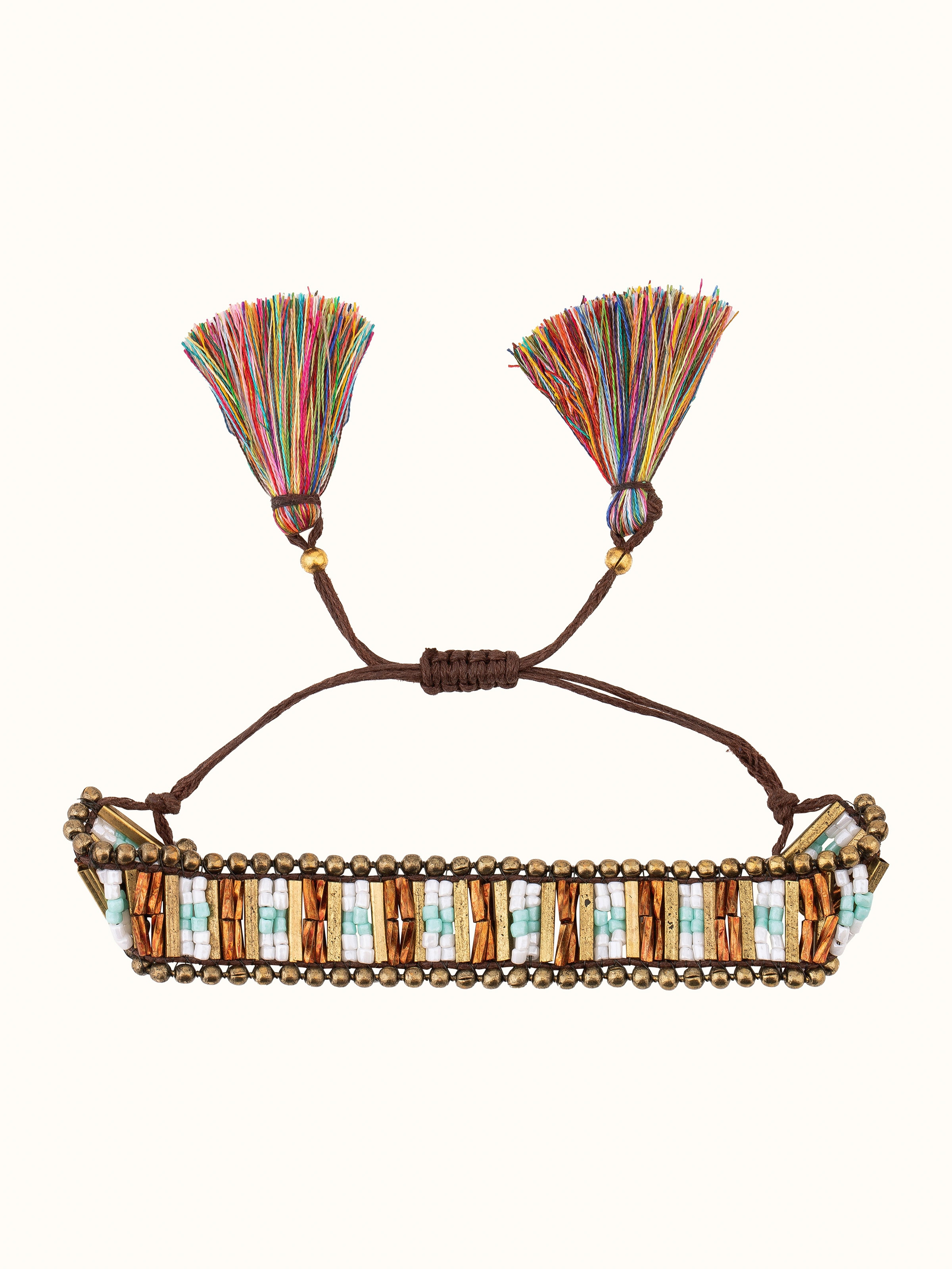 Front view of Handcrafted Flexible Bracelet showcasing its versatile design and intricate detailing.