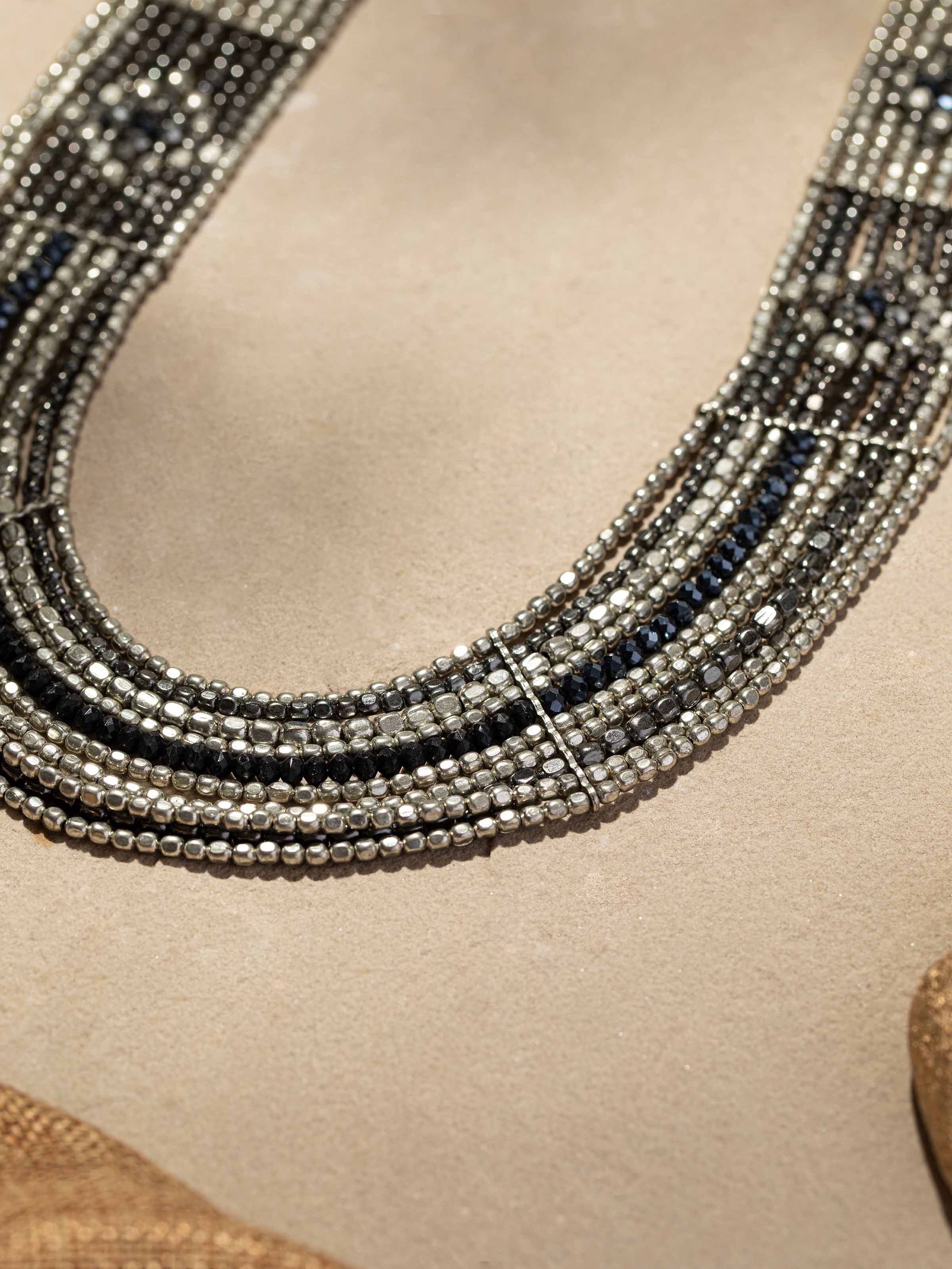 Back view of Handcrafted Long Necklace showing the secure clasp and smooth design.