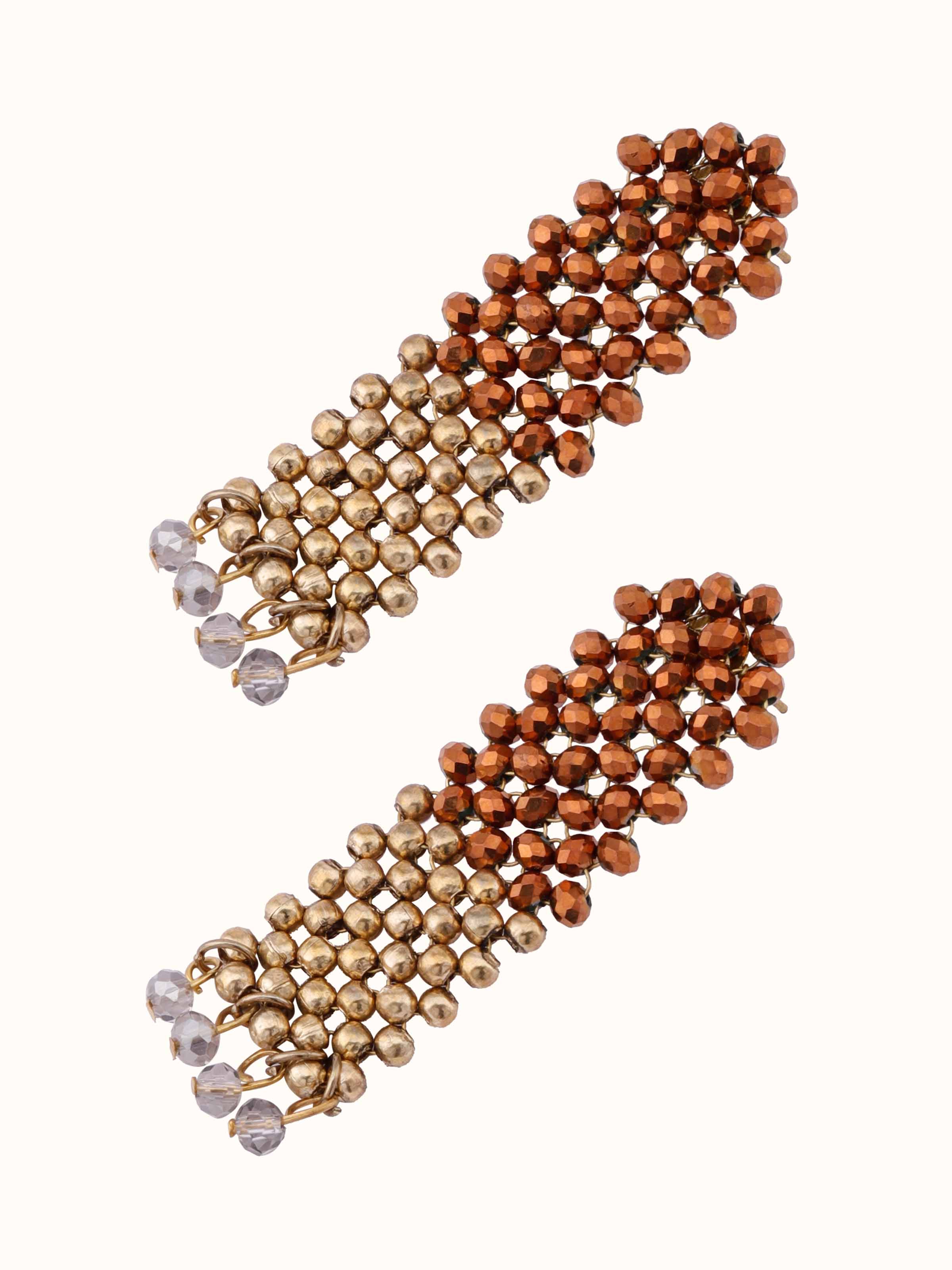 Back view of Handcrafted Drop Earrings showing the smooth finish and secure earring fastening.