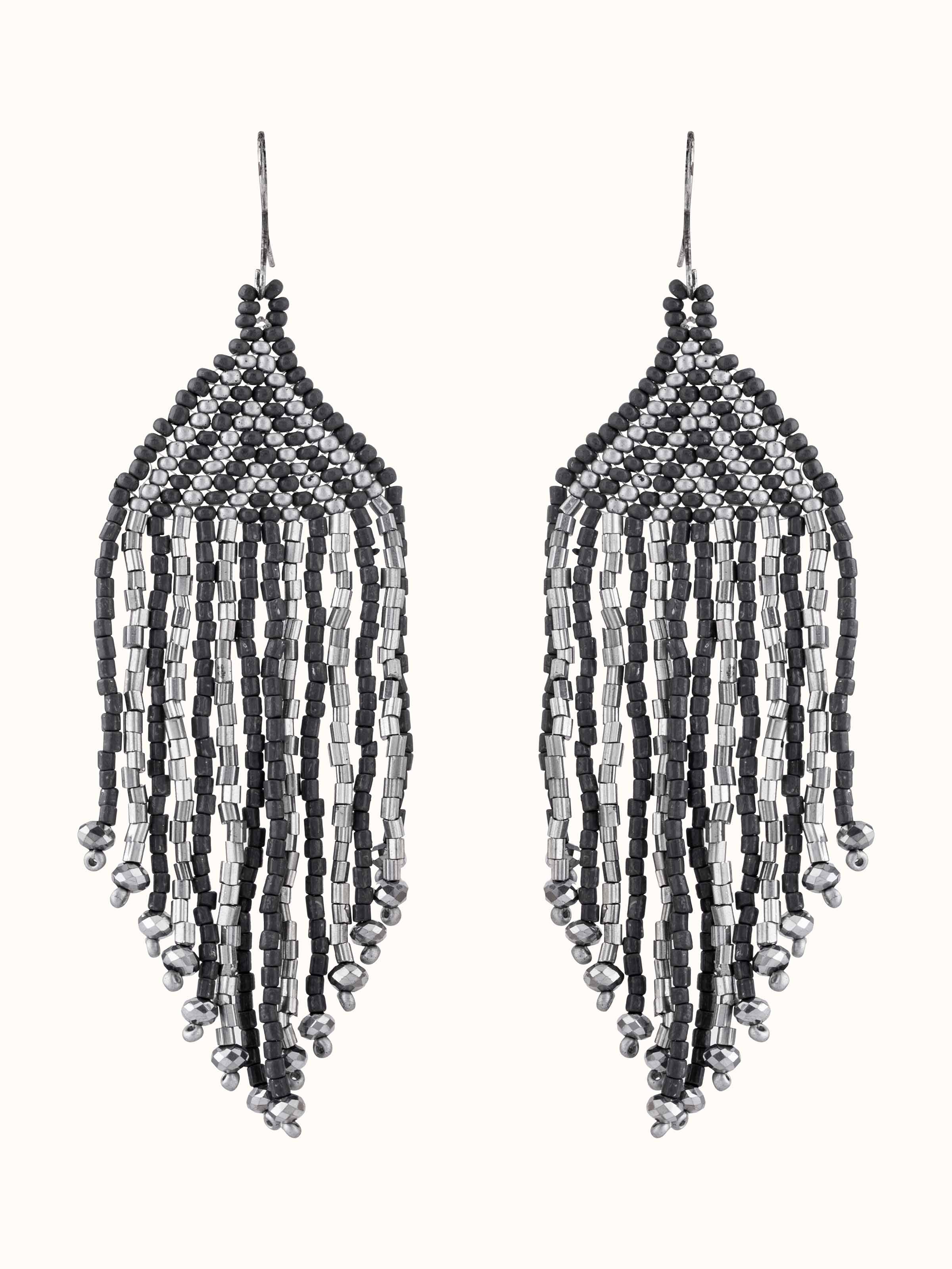 Front view of Handcrafted Drop Earrings showcasing intricate design and artisanal detail