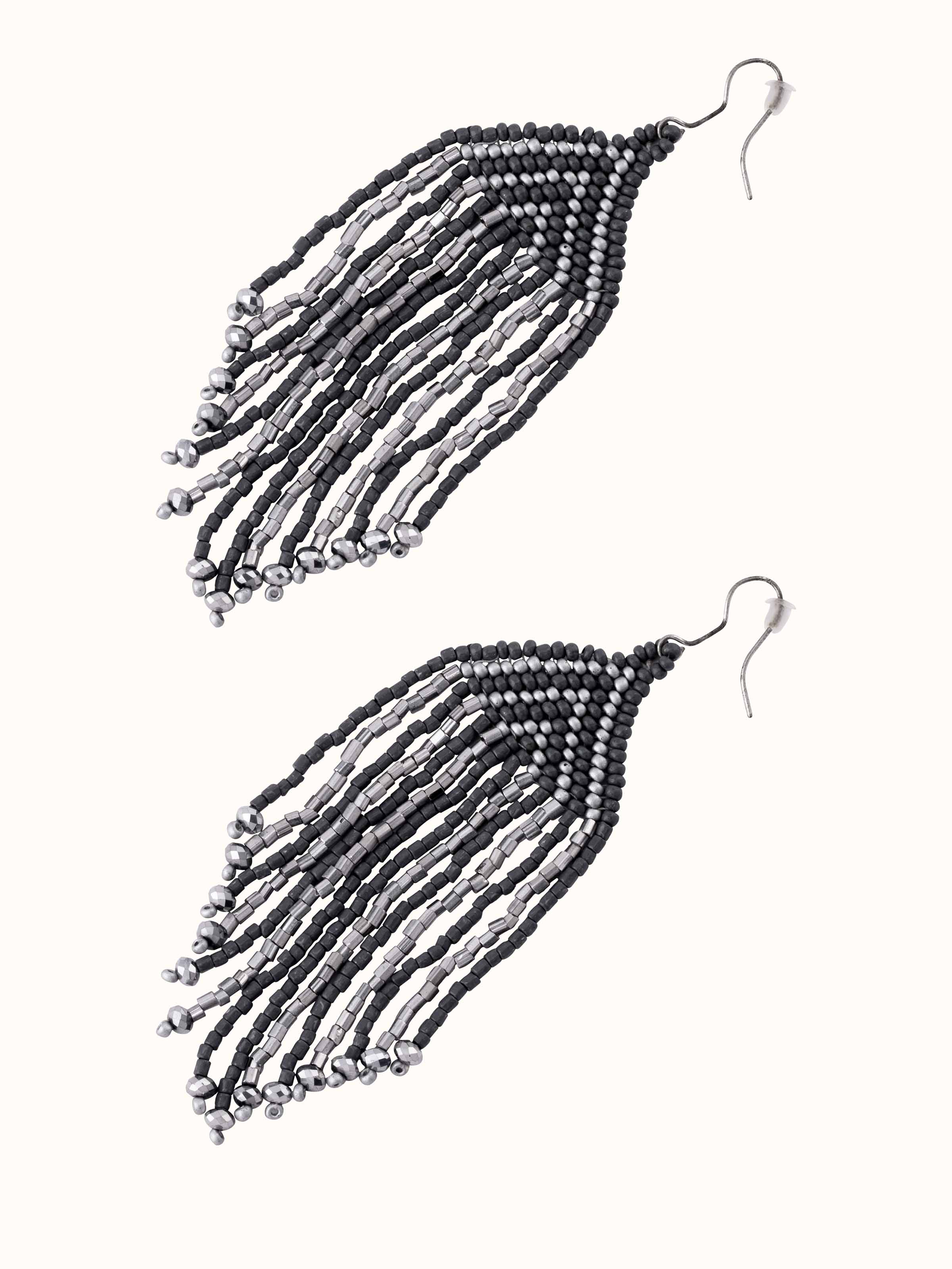 Overhead view of Handcrafted Drop Earrings emphasizing the elegant design and intricate detailing