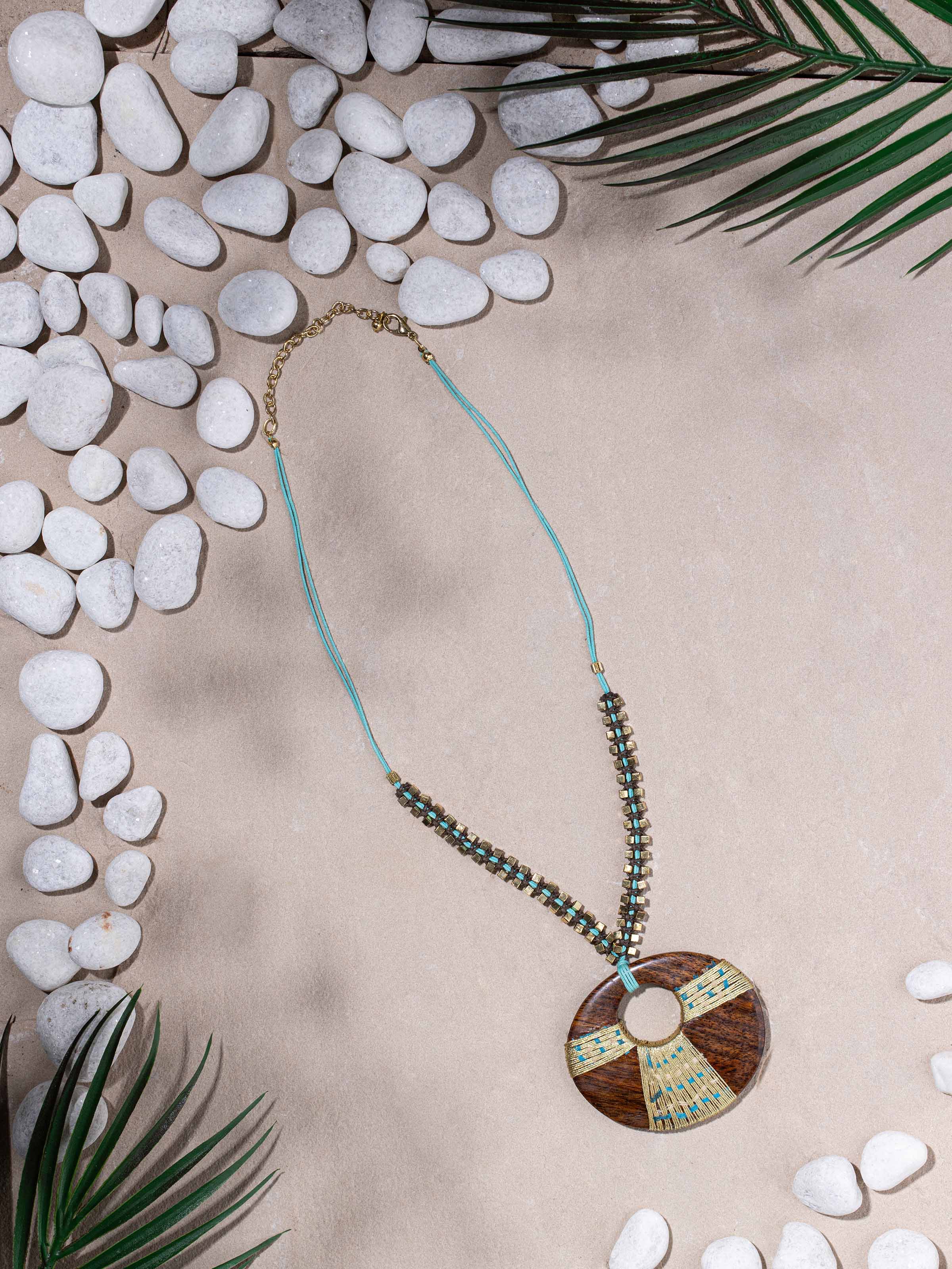 Close-up view of Handcrafted Long Necklace emphasizing the fine craftsmanship and artistic design.